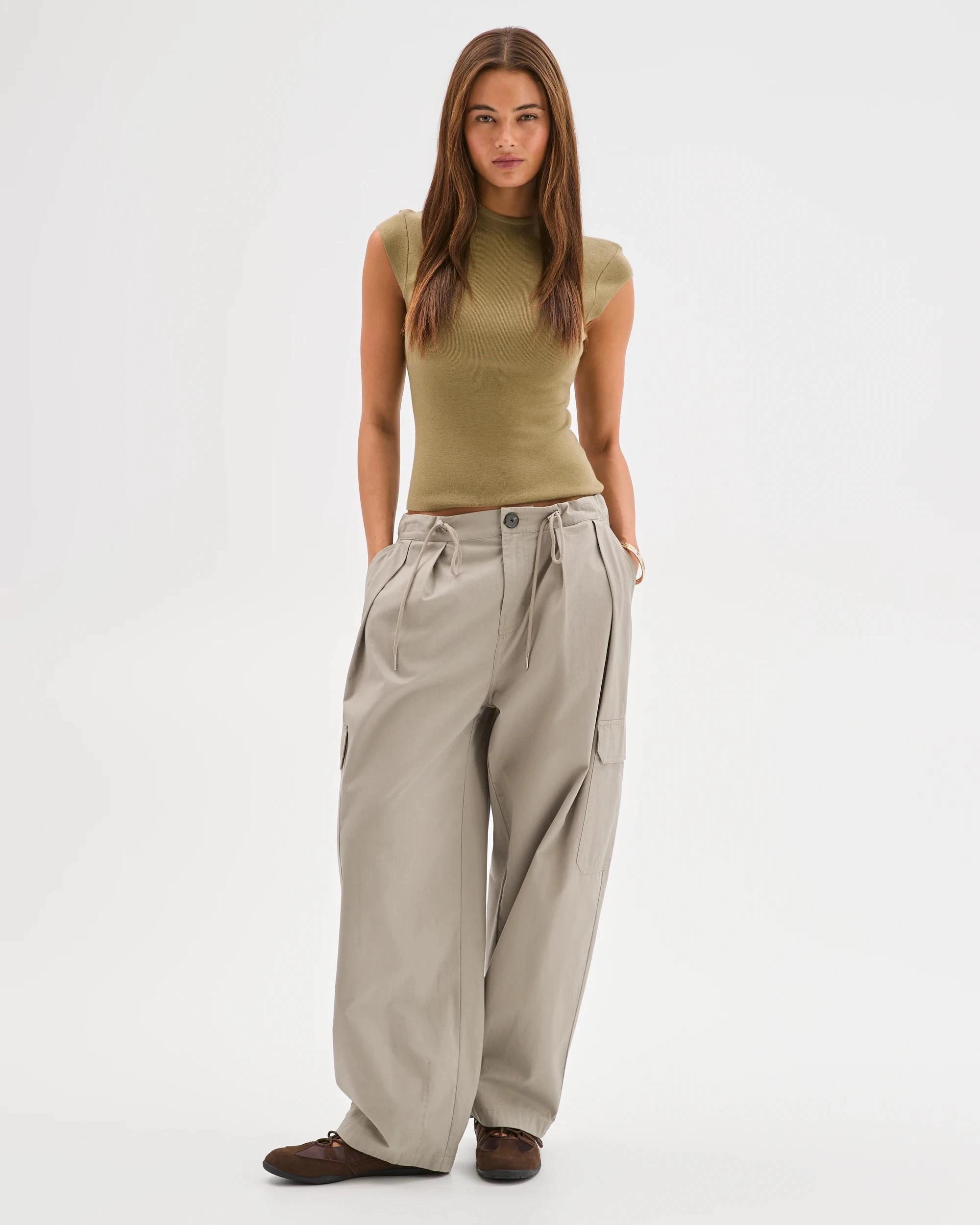 2 Lily Loves Australian Cotton Contrast Pocket Cargo Pants CHAMOIS TAN, 2 of 7