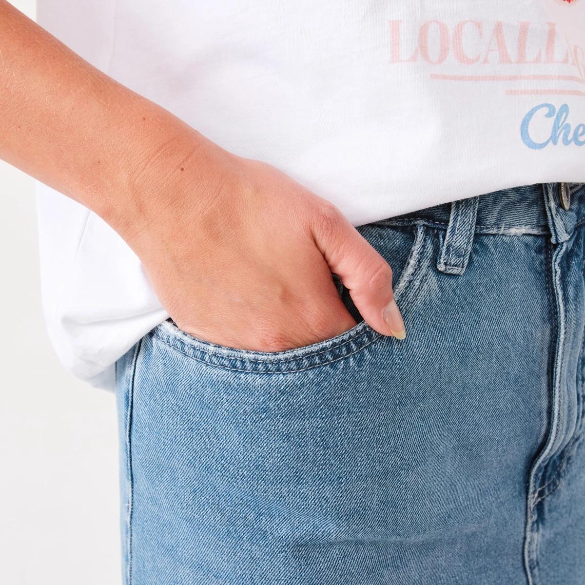 5 Denim Midi Skirt Mid Wash, 5 of 8
