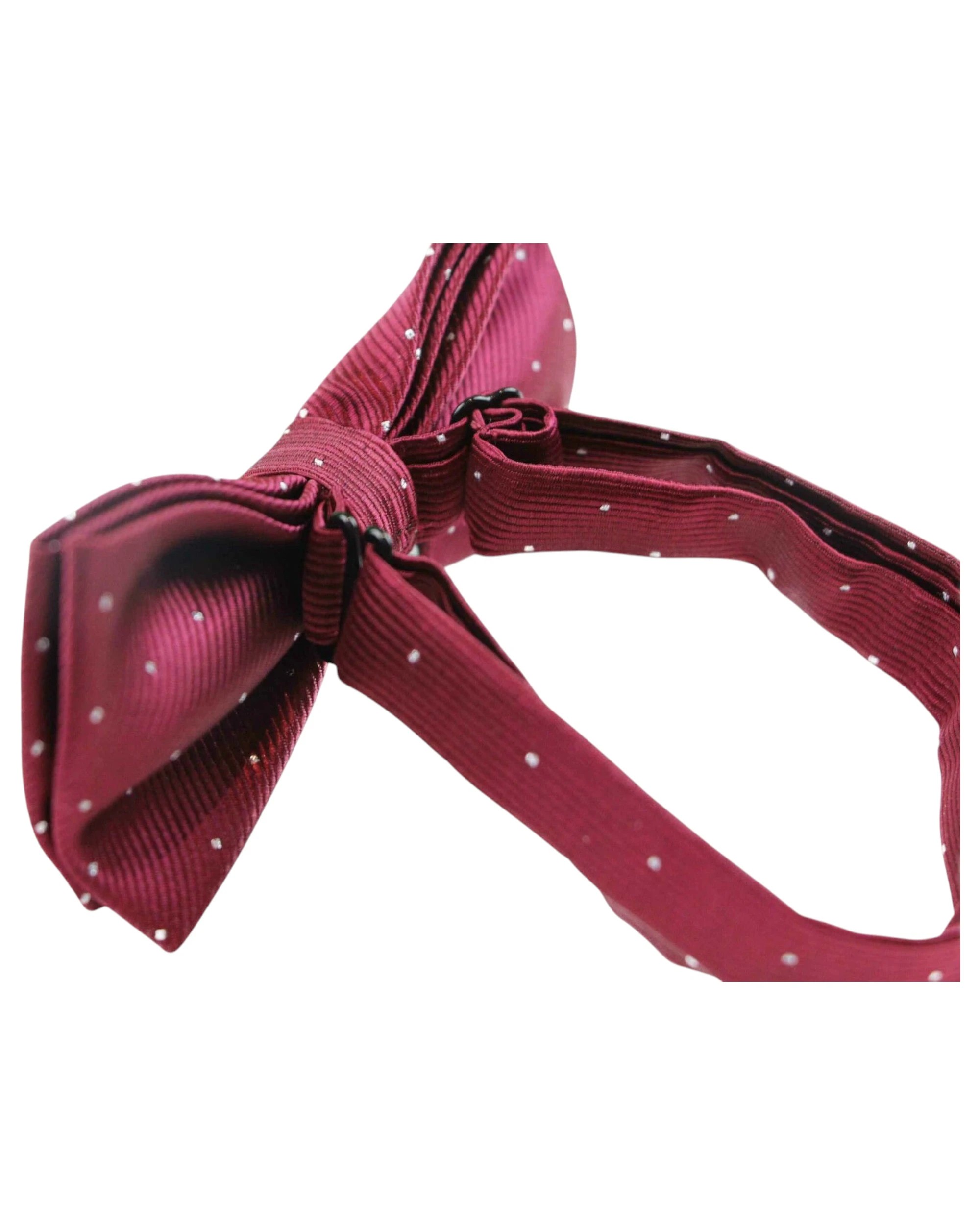 3 Zasel Mens Maroon With Silver Stars Matching Bow Tie & Pocket Square Set - Multi, 3 of 5