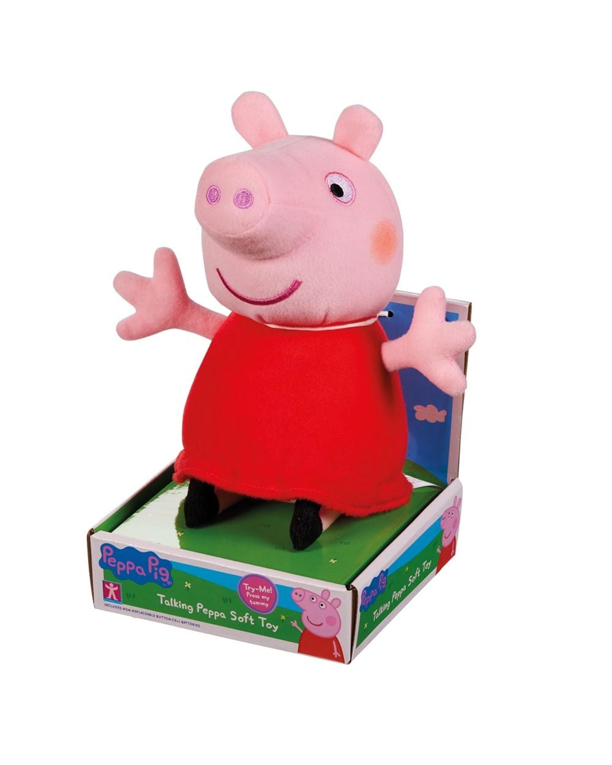 3 Peppa Pig Talking Peppa 18cm Plush, 3 of 6
