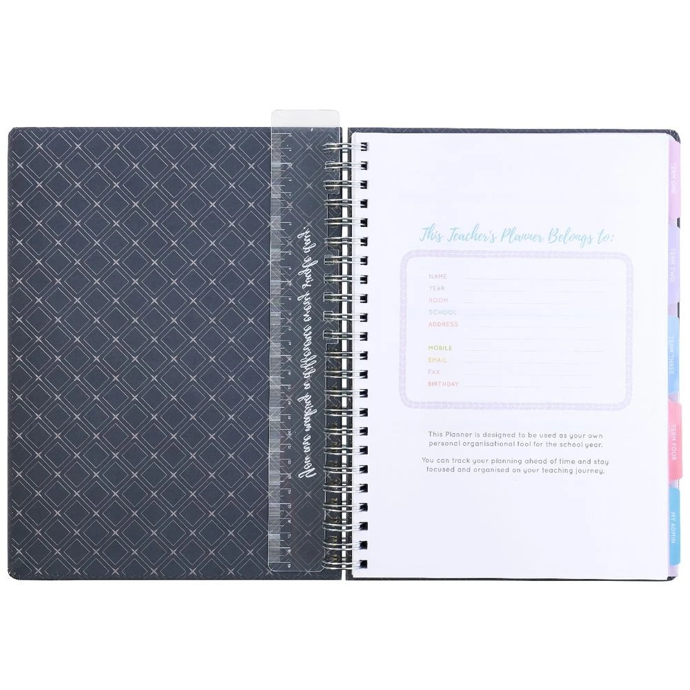 3 Otto A4 Teachers' Undated Planner Geo Black, 3 of 10