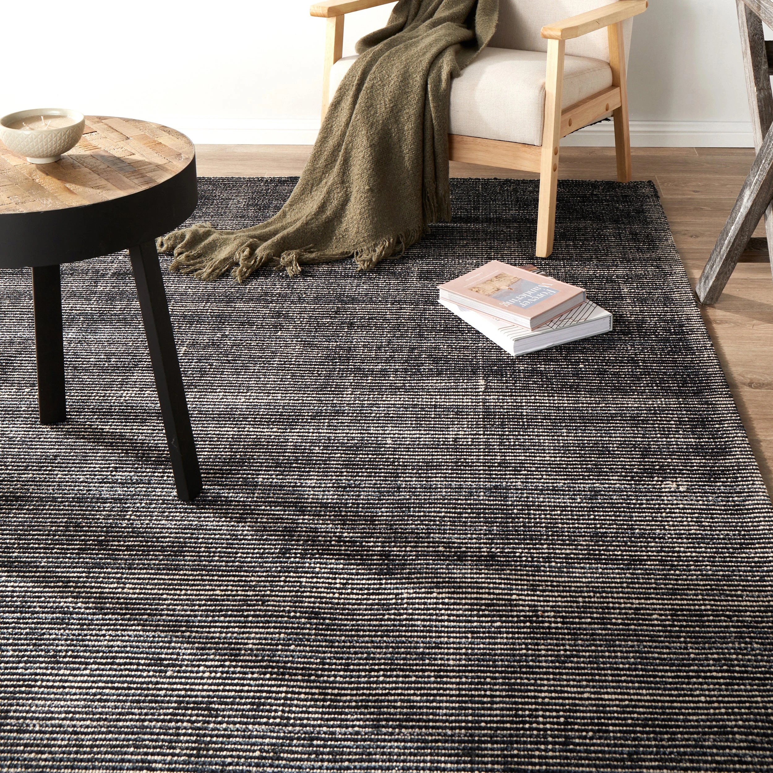 2 Common Ground Rugs Aveline Black 225x155cm - Medium Floor Rug - Black, 2 of 8