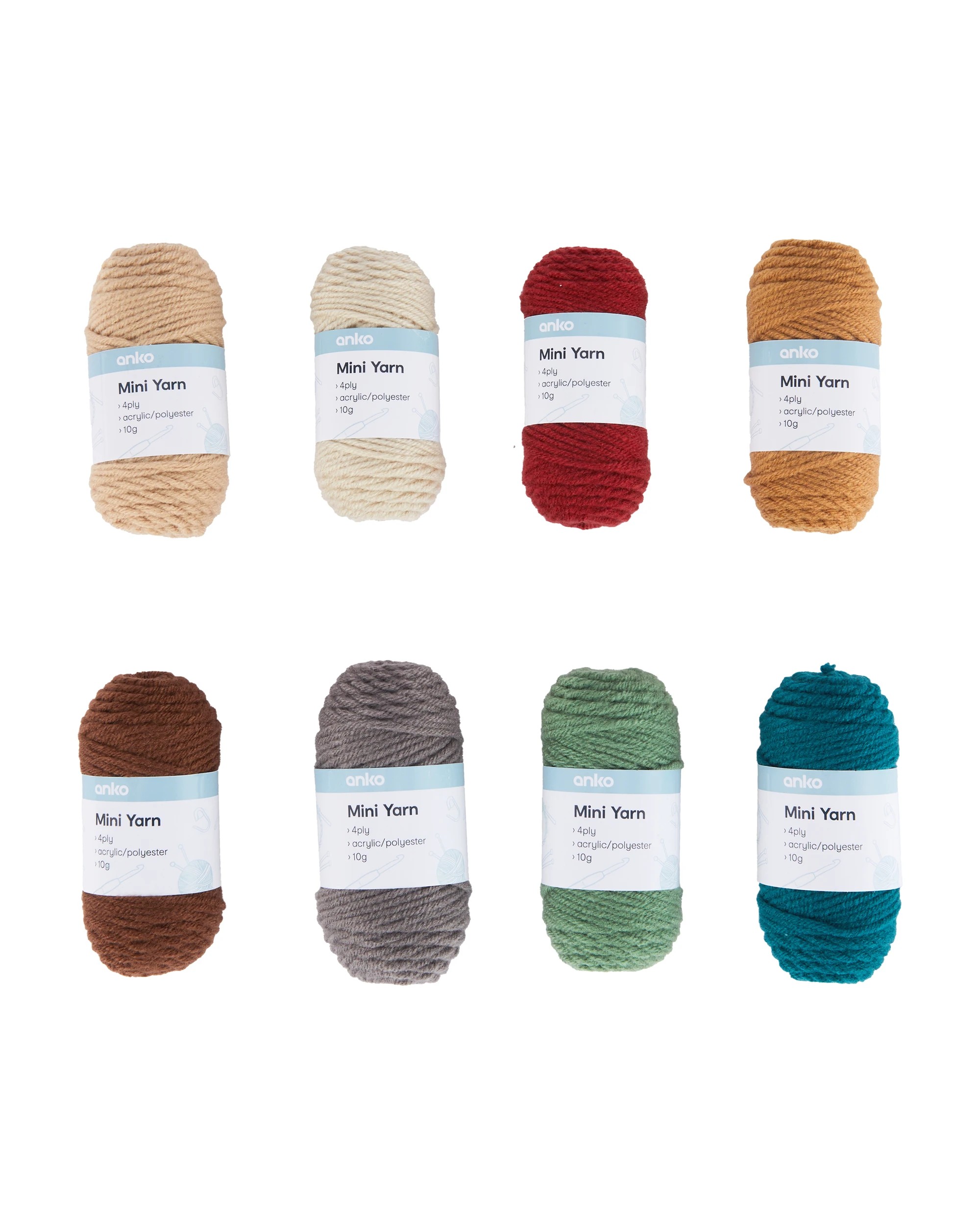 1 8 Pack Mini Yarn Set - Natural, 1 of 3