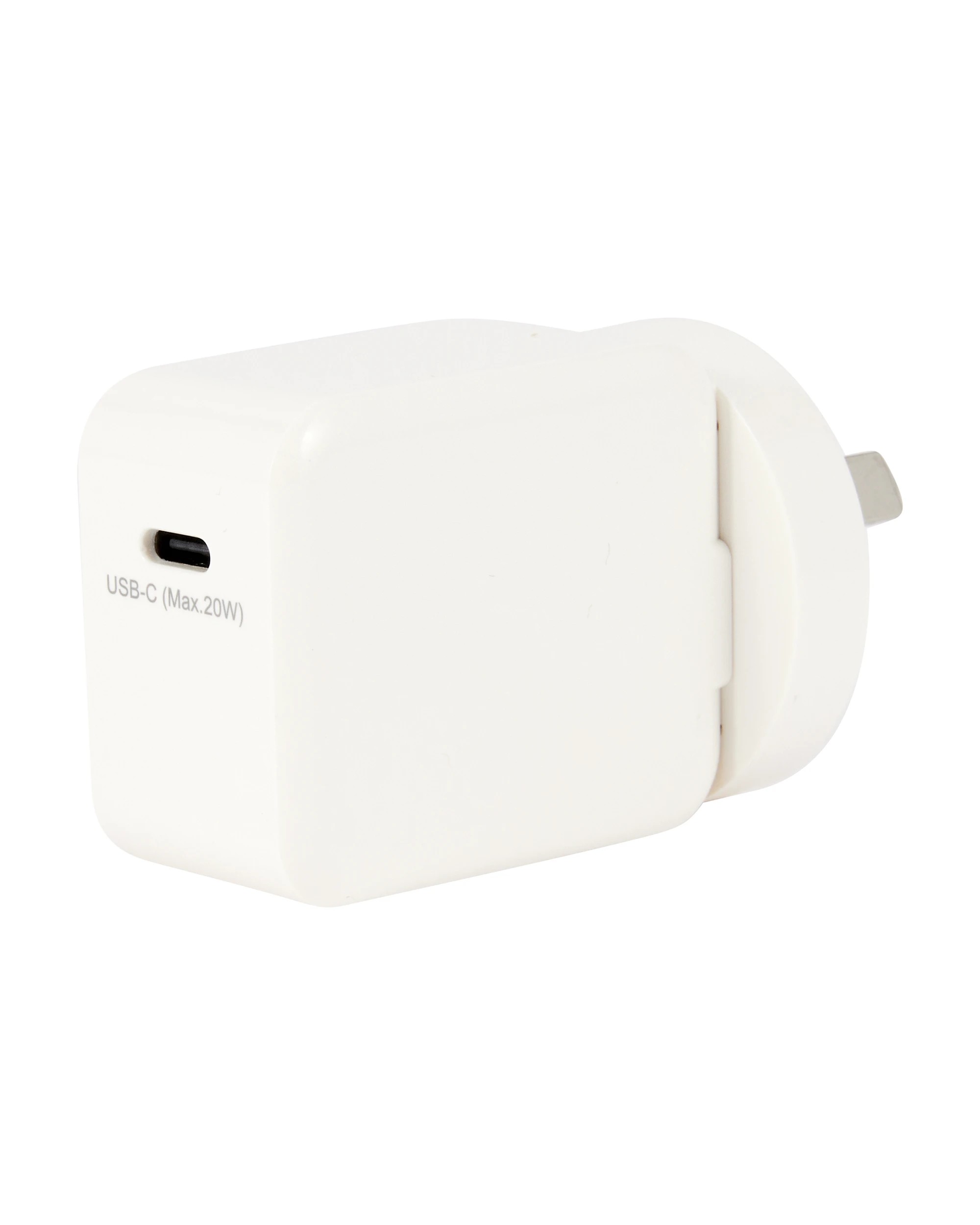 1 20W Wall Charger USB-C Fast Charging - White, 1 of 6