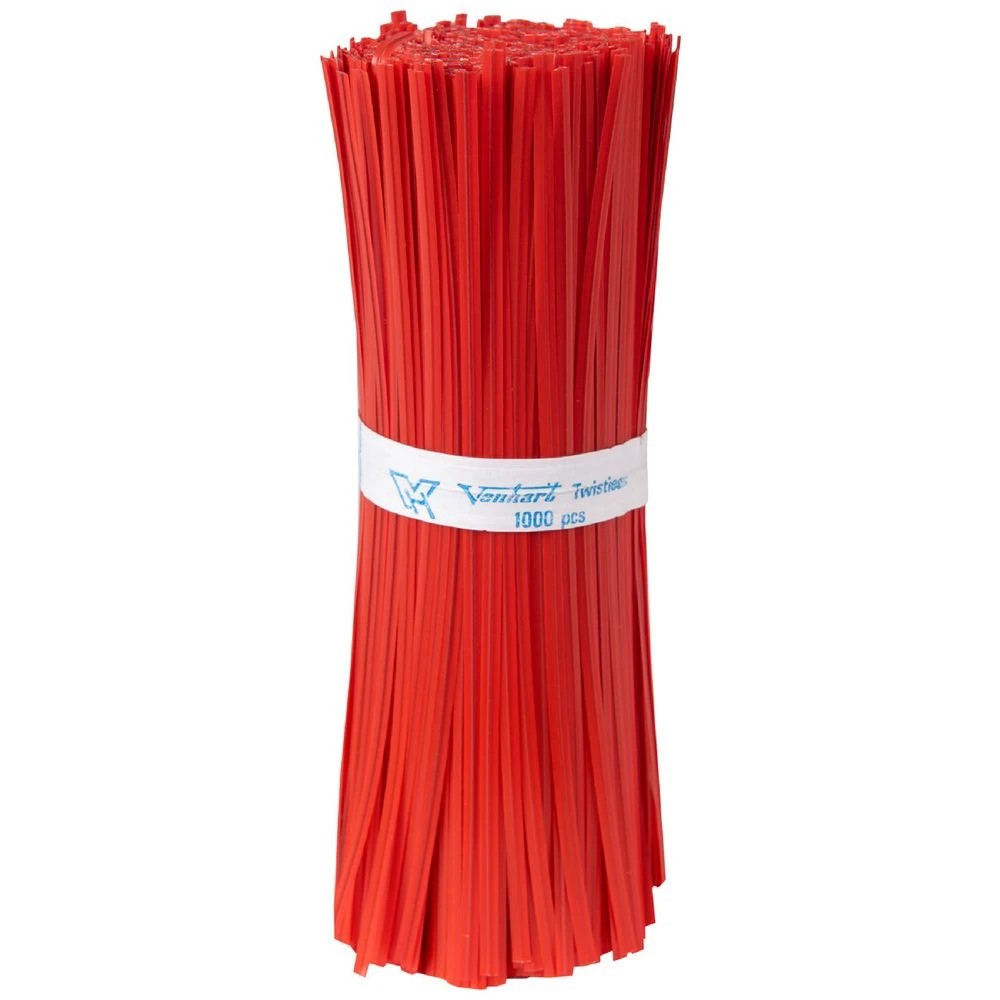 1 Venus Venhart Twist Ties 150mm Red 1000 Pack, 1 of 1