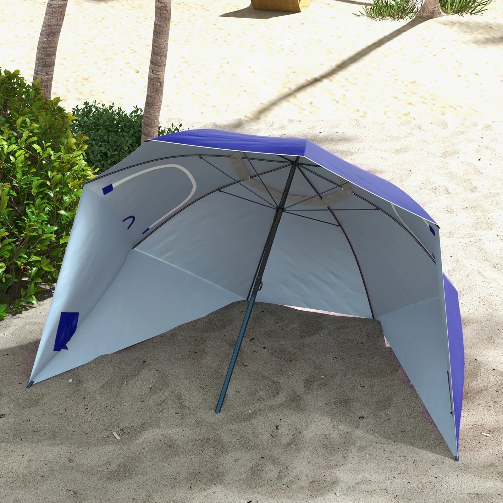 6 Havana Outdoors Beach Umbrella Tent - Blue - Blue, 6 of 6
