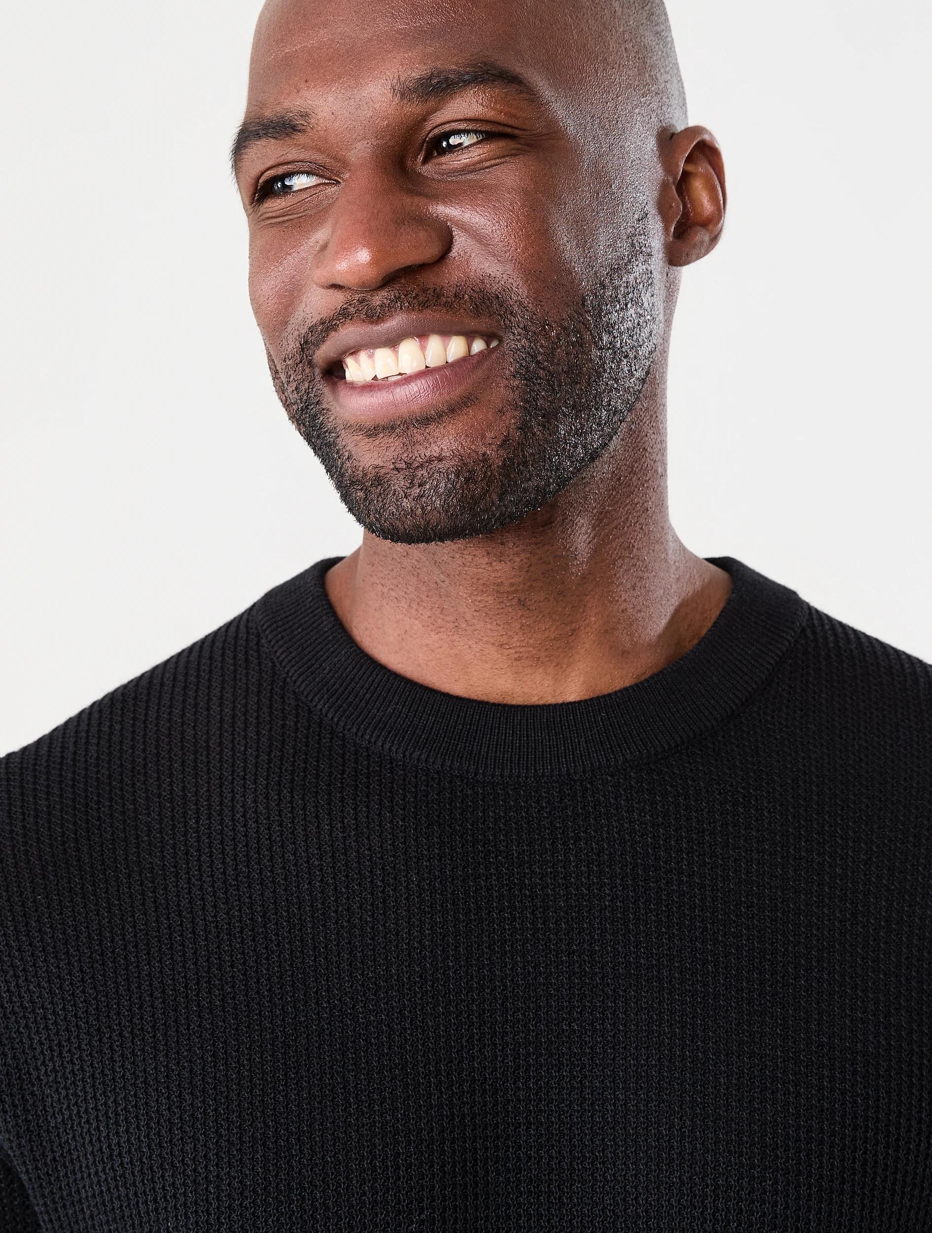 4 Lightweight Crew Neck Knit Jumper Black, 4 of 7