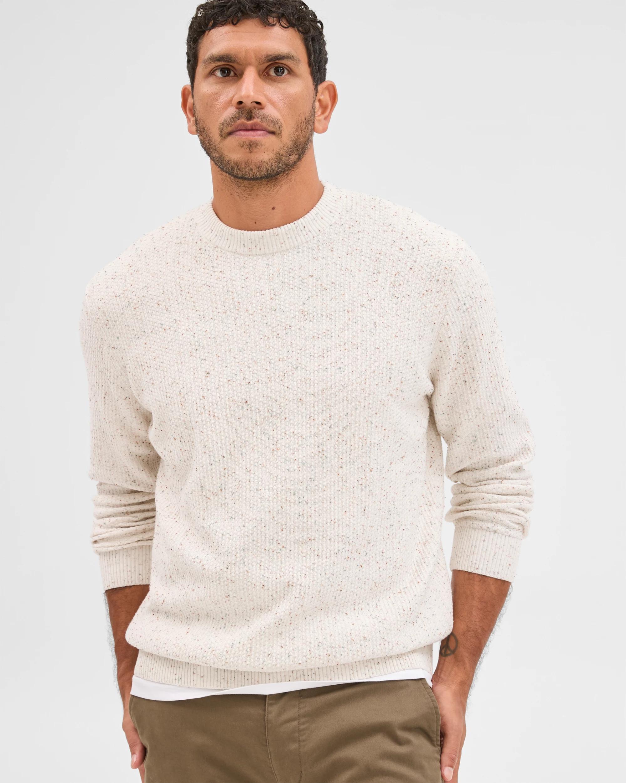 1 Target Man Australian Cotton Lightweight Tuck Knit Sweater OAT, 1 of 7