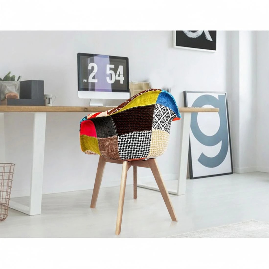 4 Artiss Dining Chairs Set of 2 Fabric Retro Replica DSW - Multi, 4 of 8