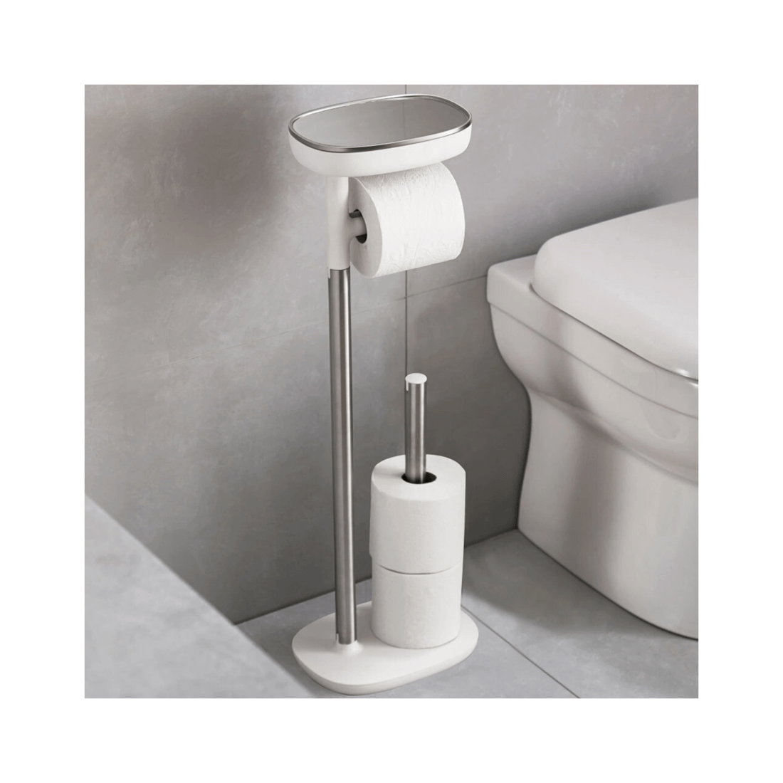 6 Joseph Joseph Easy-store Toilet Paper Stand Steel Storage Organiser 68cm
 - Silver, 6 of 7