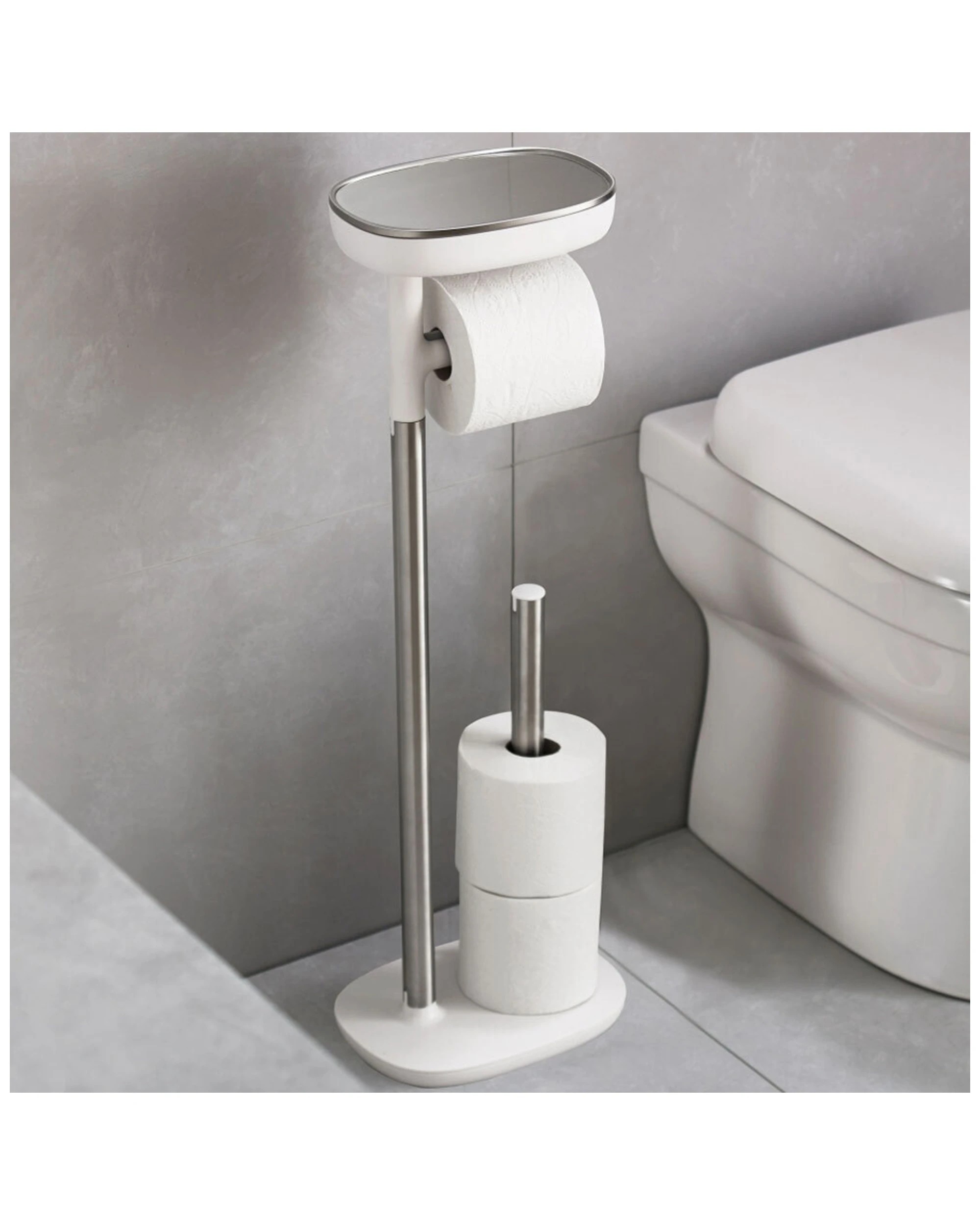 6 Joseph Joseph Easy-store Toilet Paper Stand Steel Storage Organiser 68cm
 - Silver, 6 of 7
