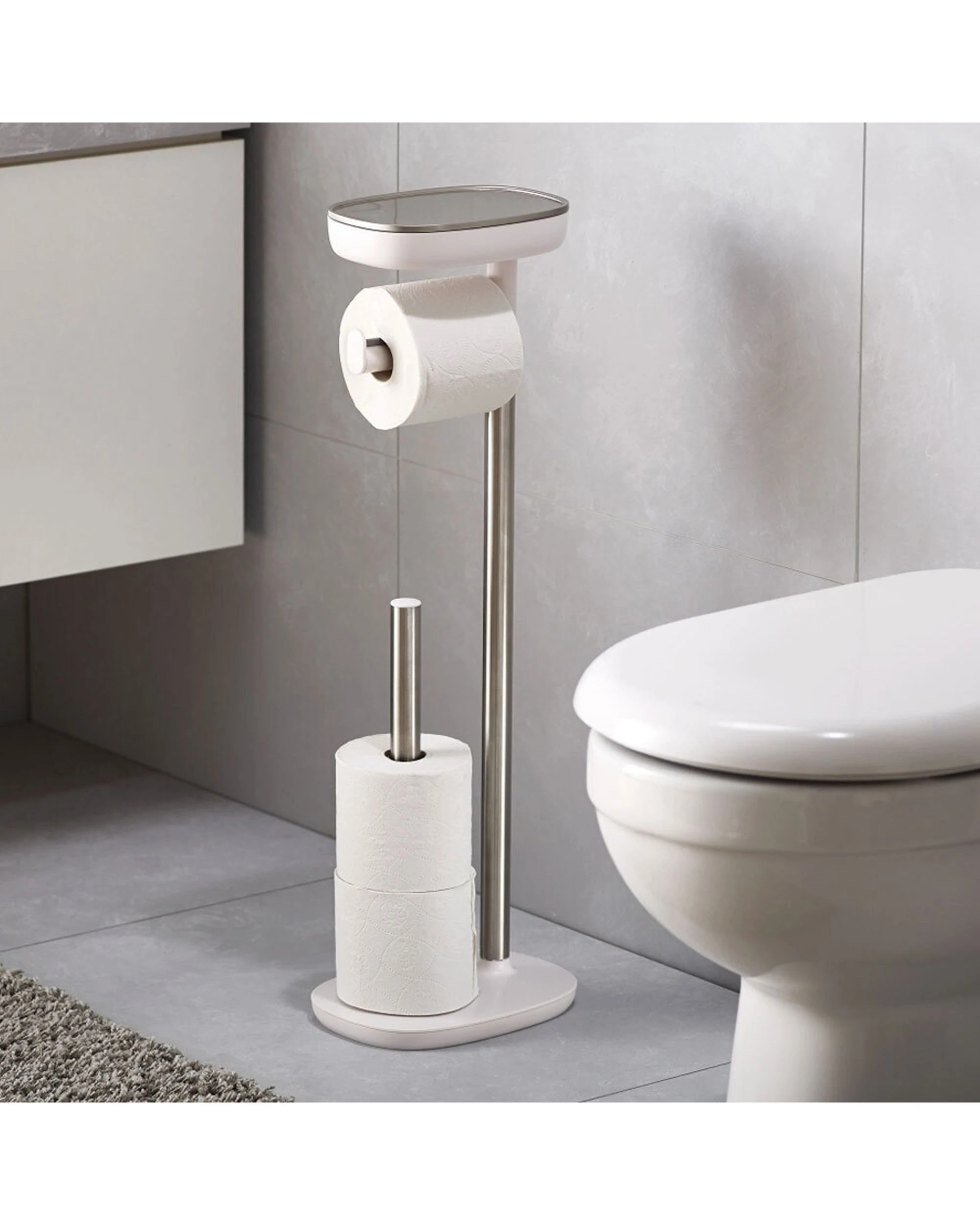 6 Joseph Joseph Easy-Store Toilet Paper Stand Steel Dual-Purpose - Silver, 6 of 7