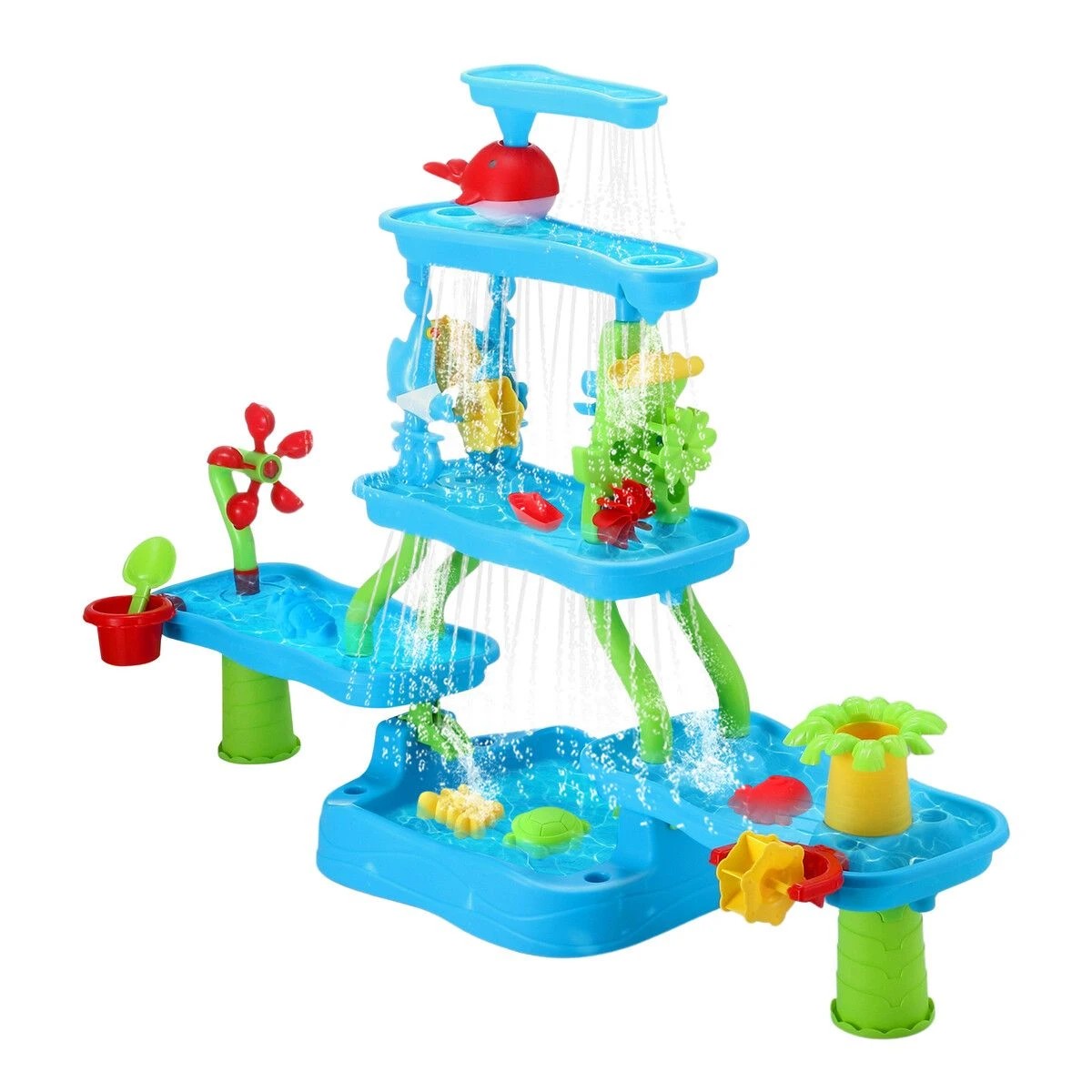 1 AUSWAY Sand Water Play Table 5 Tier Waterfall Pool Toys, 1 of 6