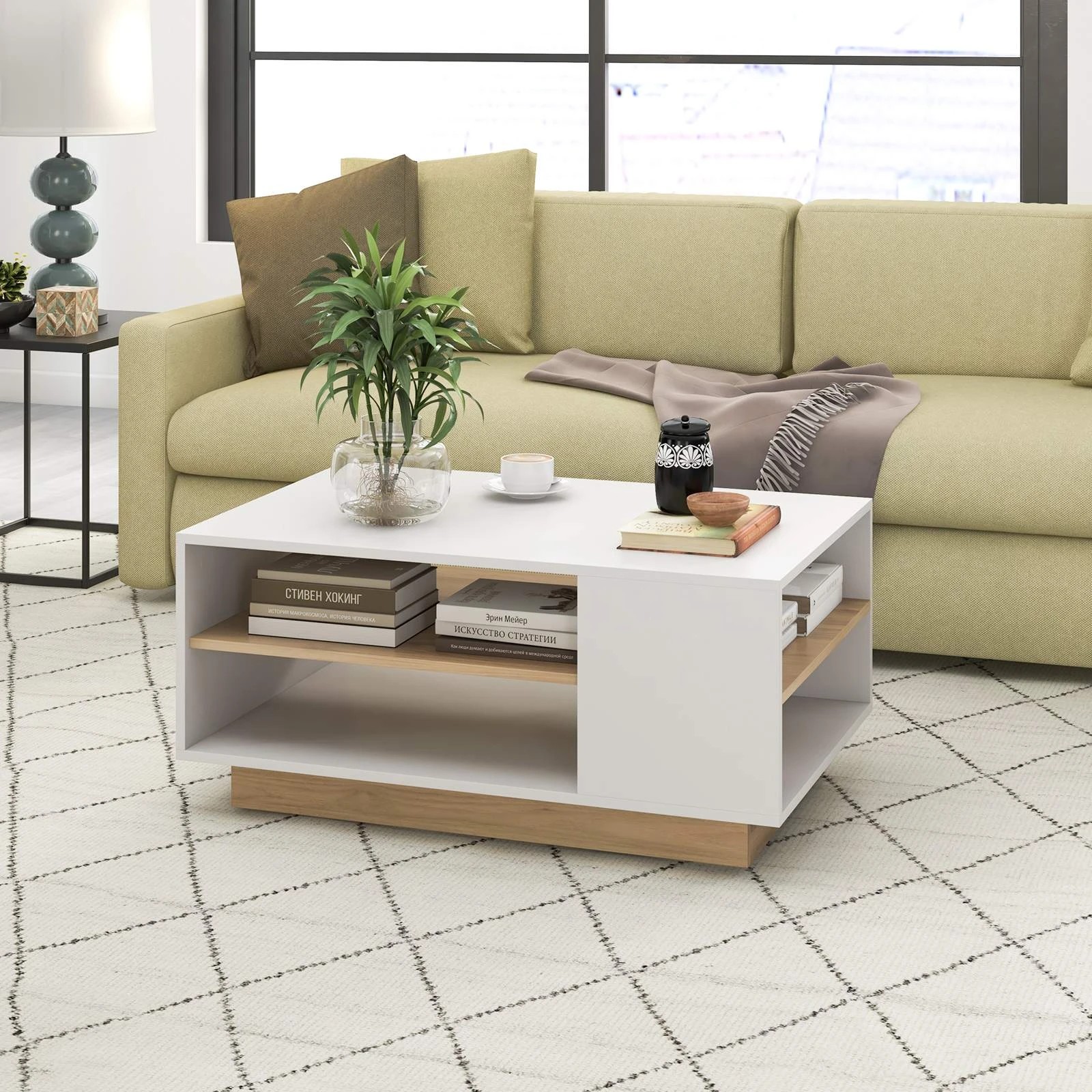3 Costway 3-Tier Coffee Table Modern Tea Table Square Sofa Side Table, 3 of 4