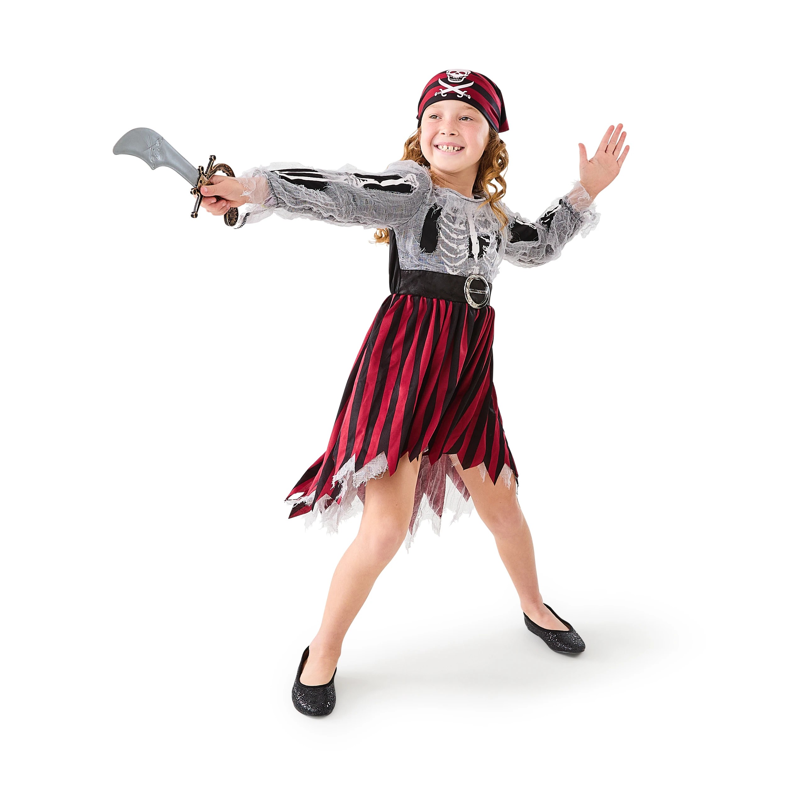 1 3 Piece Pirate Costume - Ages 6-8, 1 of 9