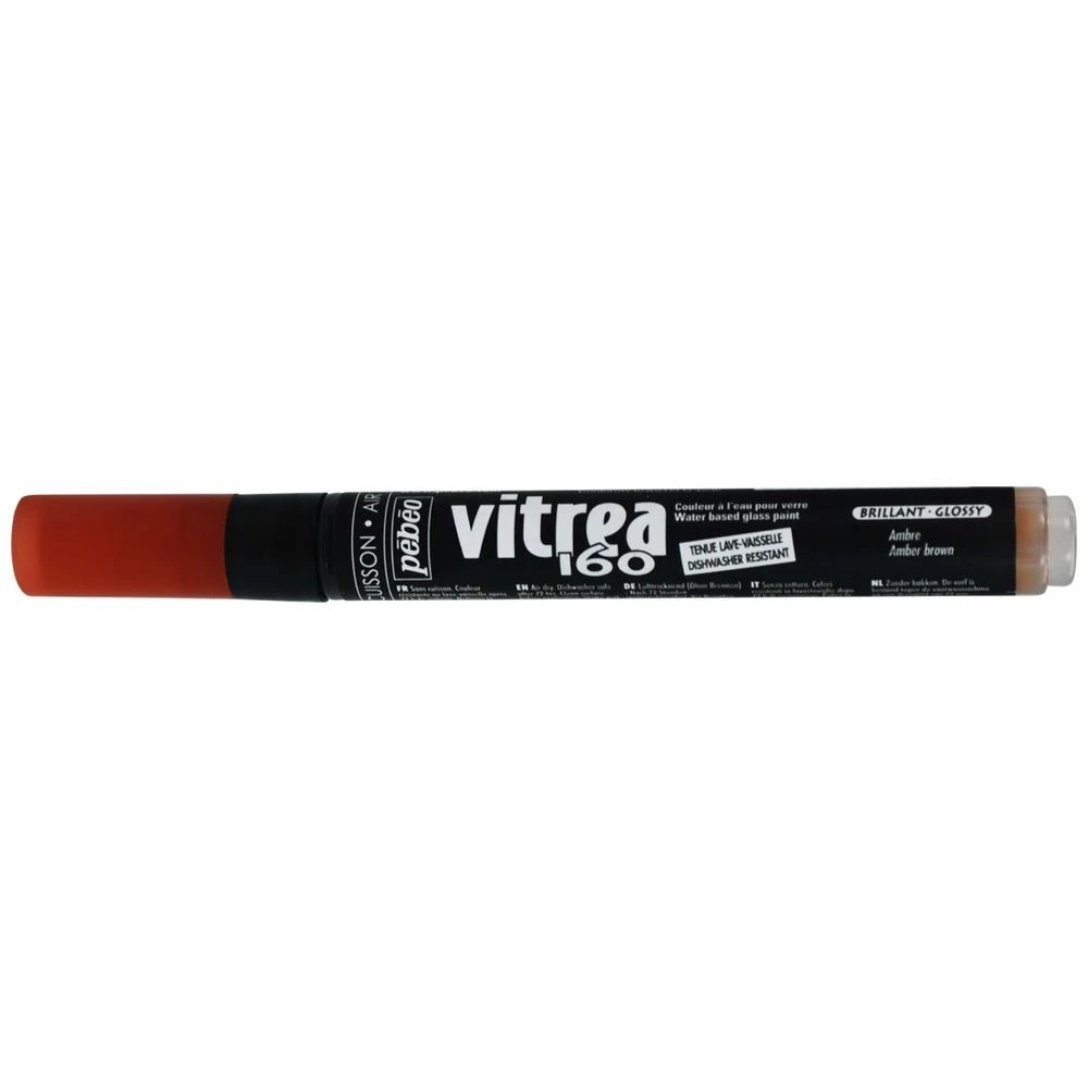 1 Pebeo Vitrea 160 Frosted Glass Paint Marker Amber Brown, 1 of 2