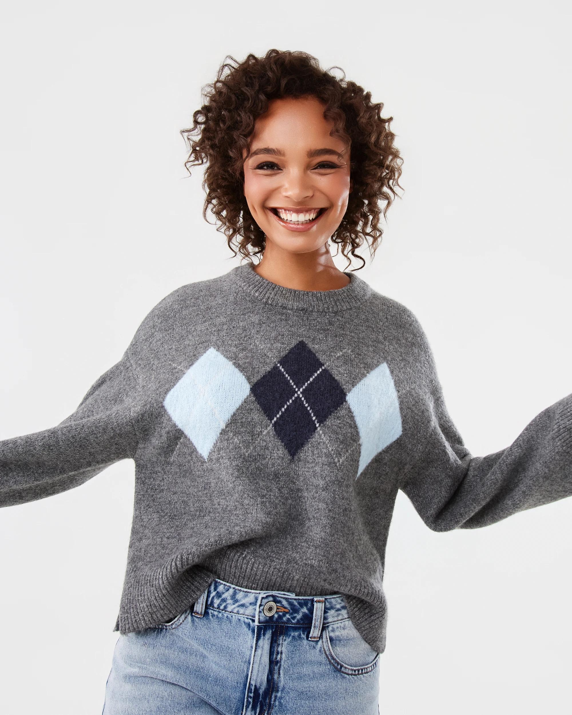 5 Jacquard Knit Jumper Grey Marle, 5 of 9