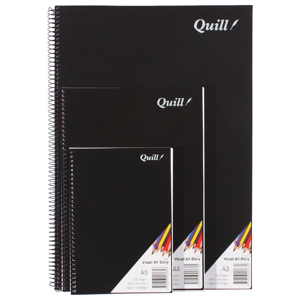 2 Quill A4 Visual Art Diary 110gsm Black, 2 of 5