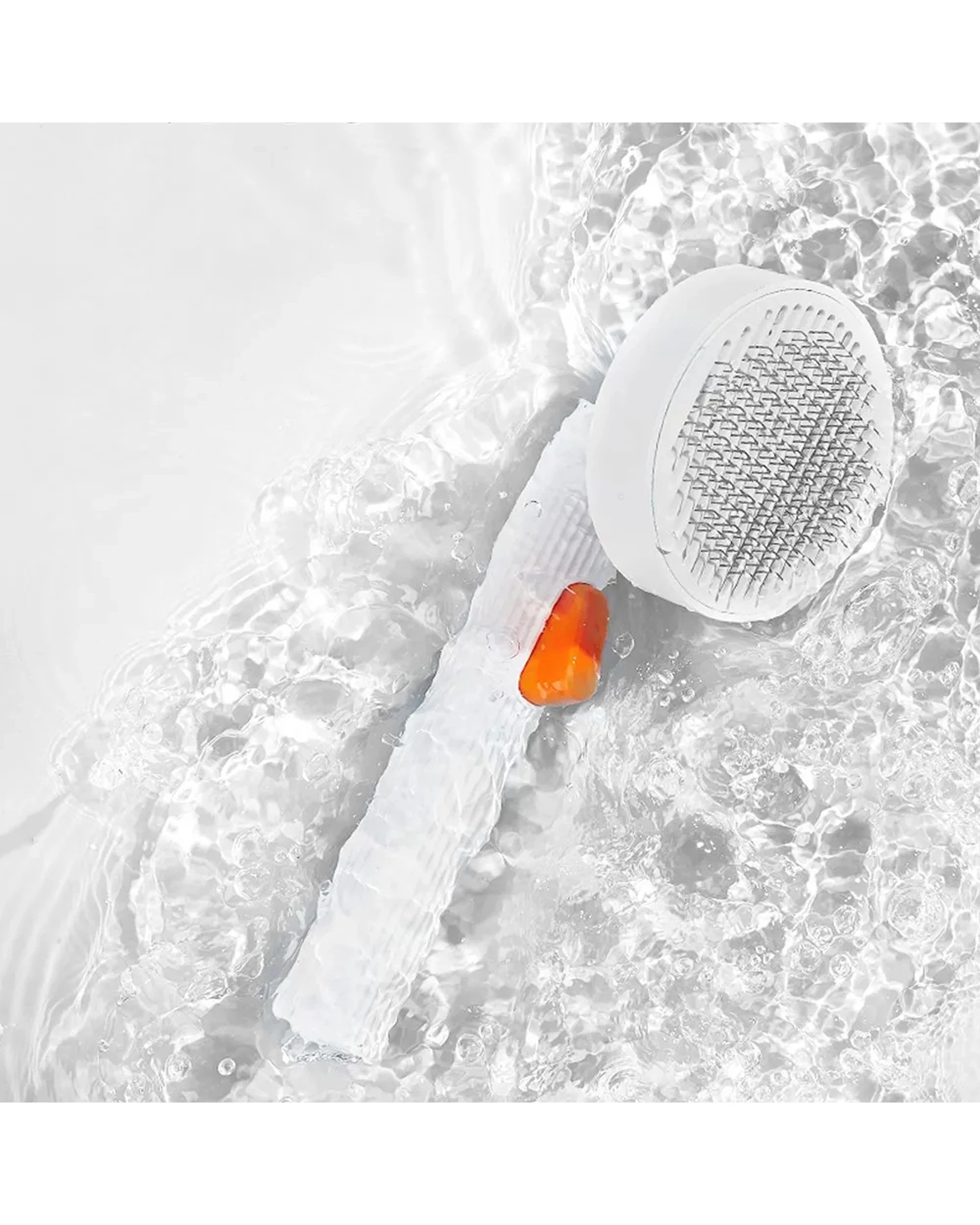 4 Petkit Large Pet Dog Cat Round Grooming Brush 2 With Fur Release Button - White, 4 of 9