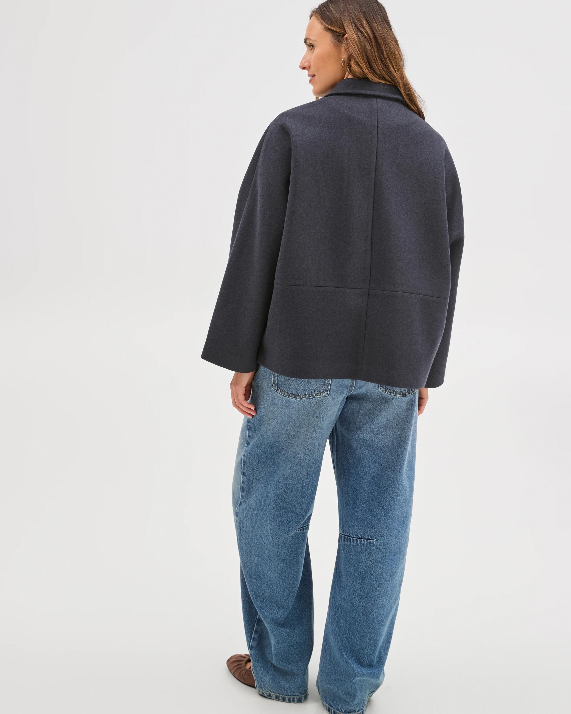 4 Target Woman Brushed Collar Zip Through Jacket NAVY MARLE, 4 of 9