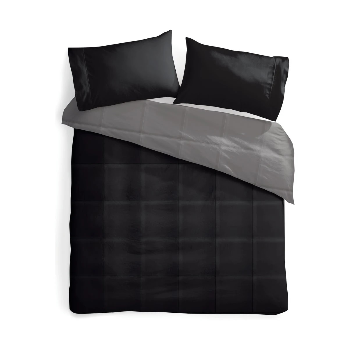 6 Reversible Comforter Set - Queen Bed, Black, 6 of 6