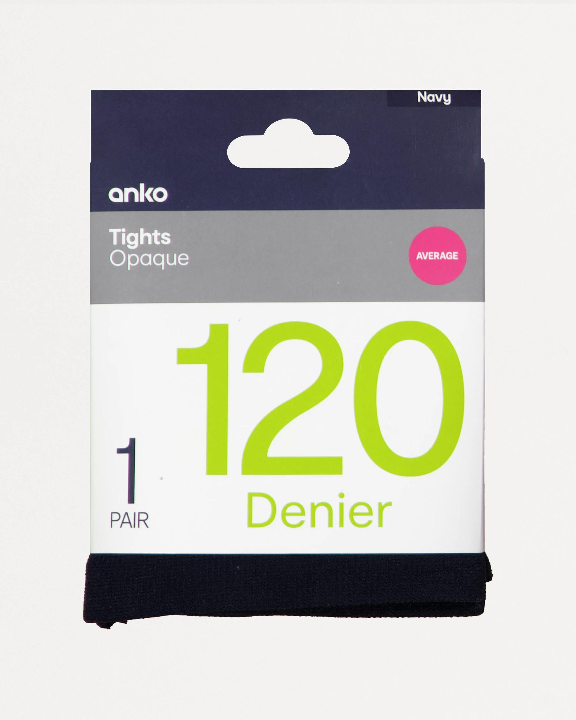 2 120 Denier Opaque Tights Deep Navy, 2 of 3