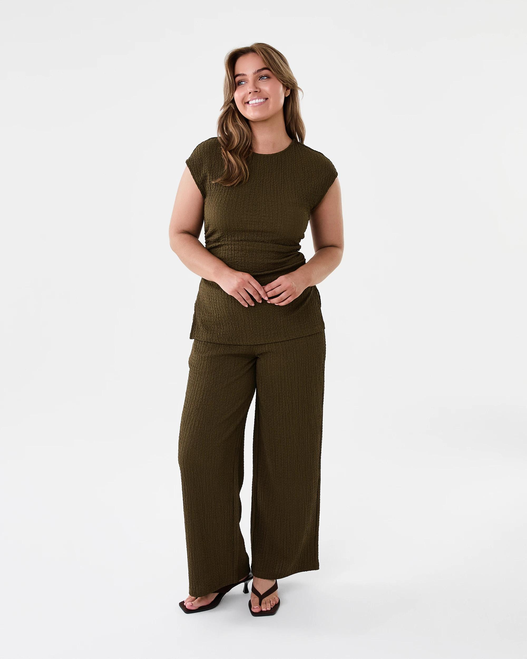 7 Short Sleeve Textured T-shirt Dark Olive, 7 of 7