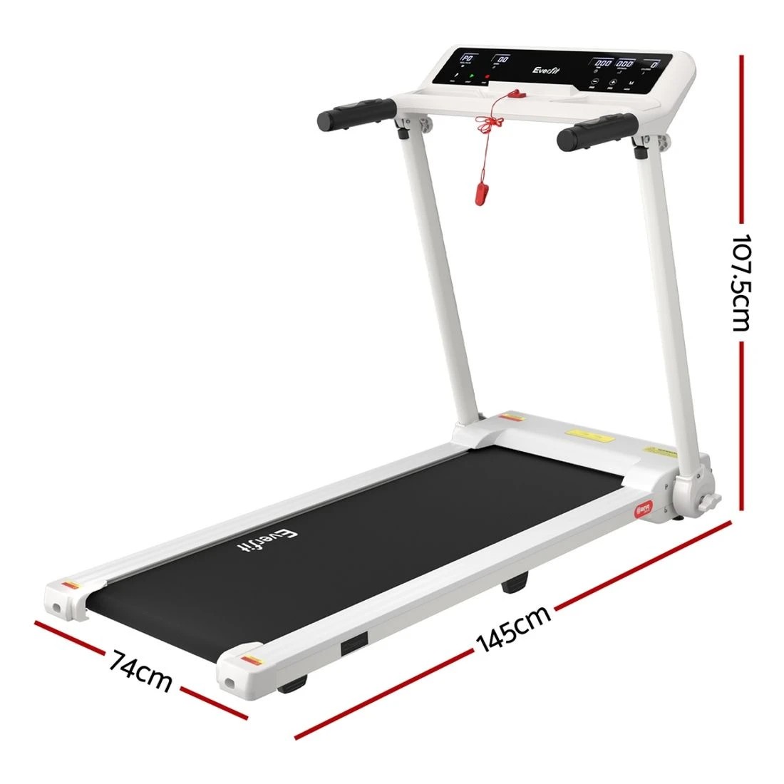 2 Everfit Treadmill Electric Home Gym Fitness Exercise Knob Foldable 450mm - White, 2 of 6