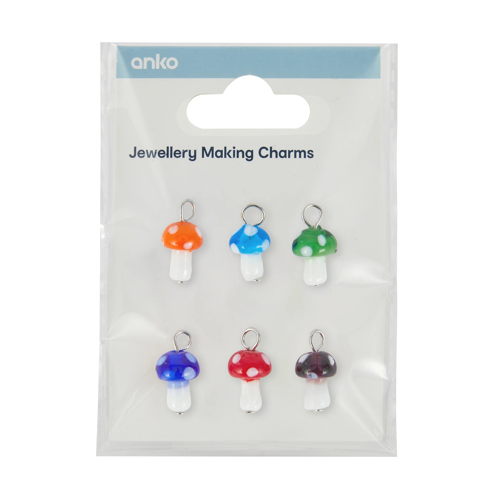 1 6 Piece Jewellery Making Charms - Mushroom, 1 of 2