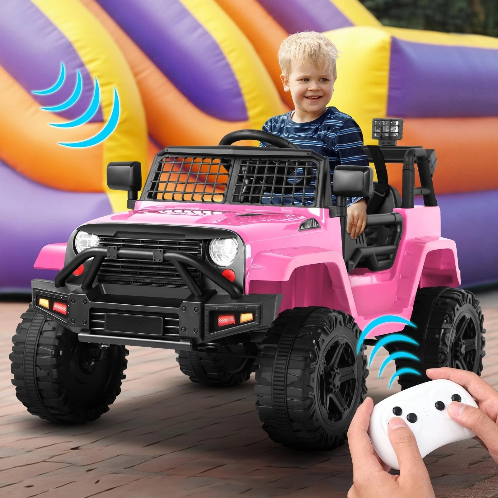 5 Alfordson Kids Ride On Car Toy Jeep Electric 12V 70W Motors R/C LED Lights - Pink, 5 of 10