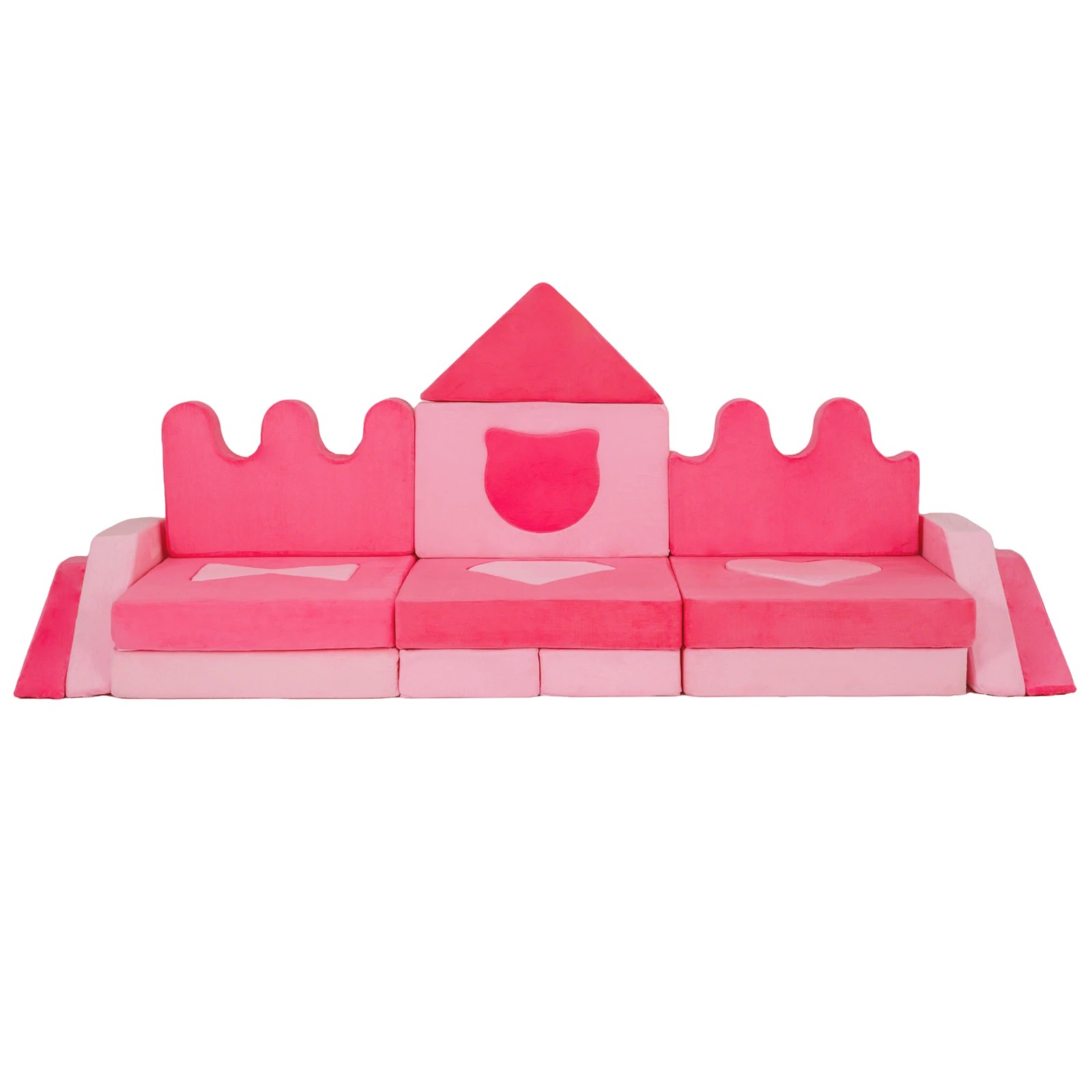 1 Costway 14PC Play Couch Modular Foam Climbing Blocks Lounge Sofa - Pink, 1 of 4