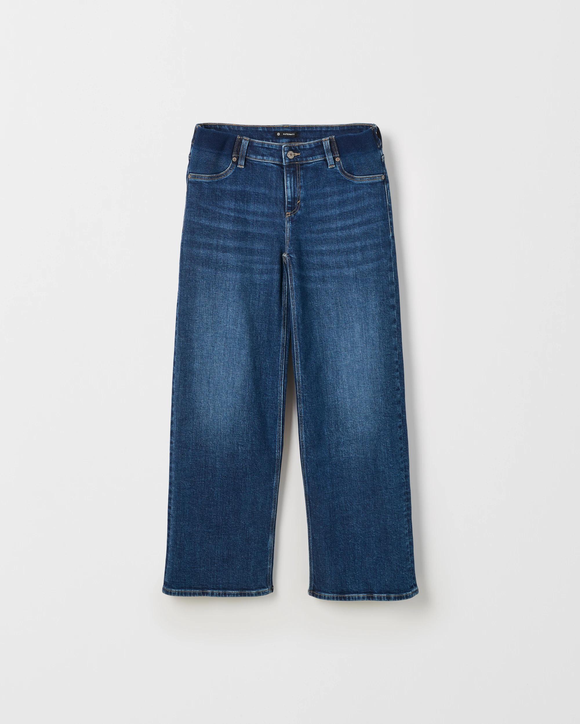 1 Target Maternity Maternity Under The Belly Denim Wide Leg Jeans SAPPHIRE, 1 of 1