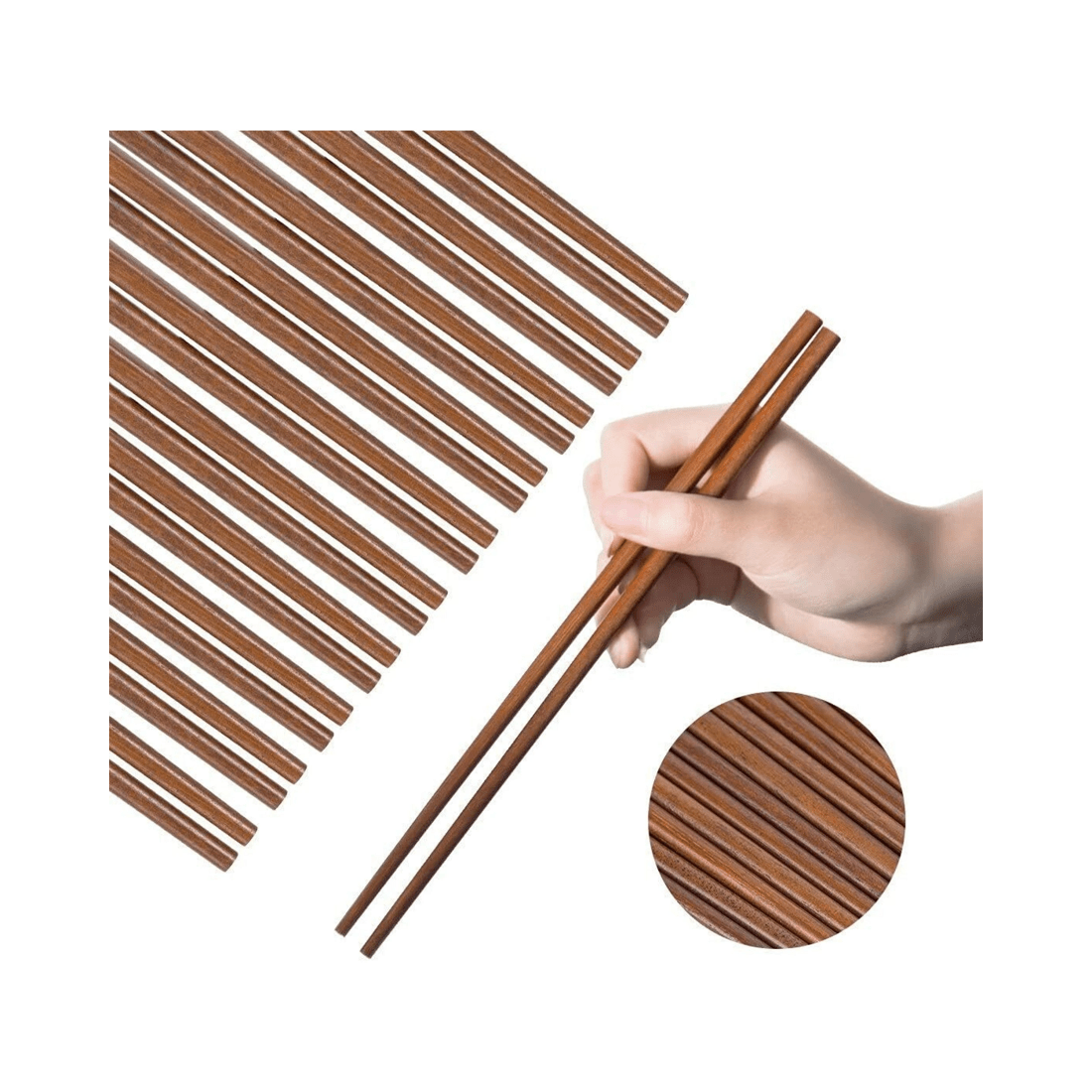 1 BR Home Wooden Chopsticks - Ideal for Asian Cuisine and Weddings, 1 of 6