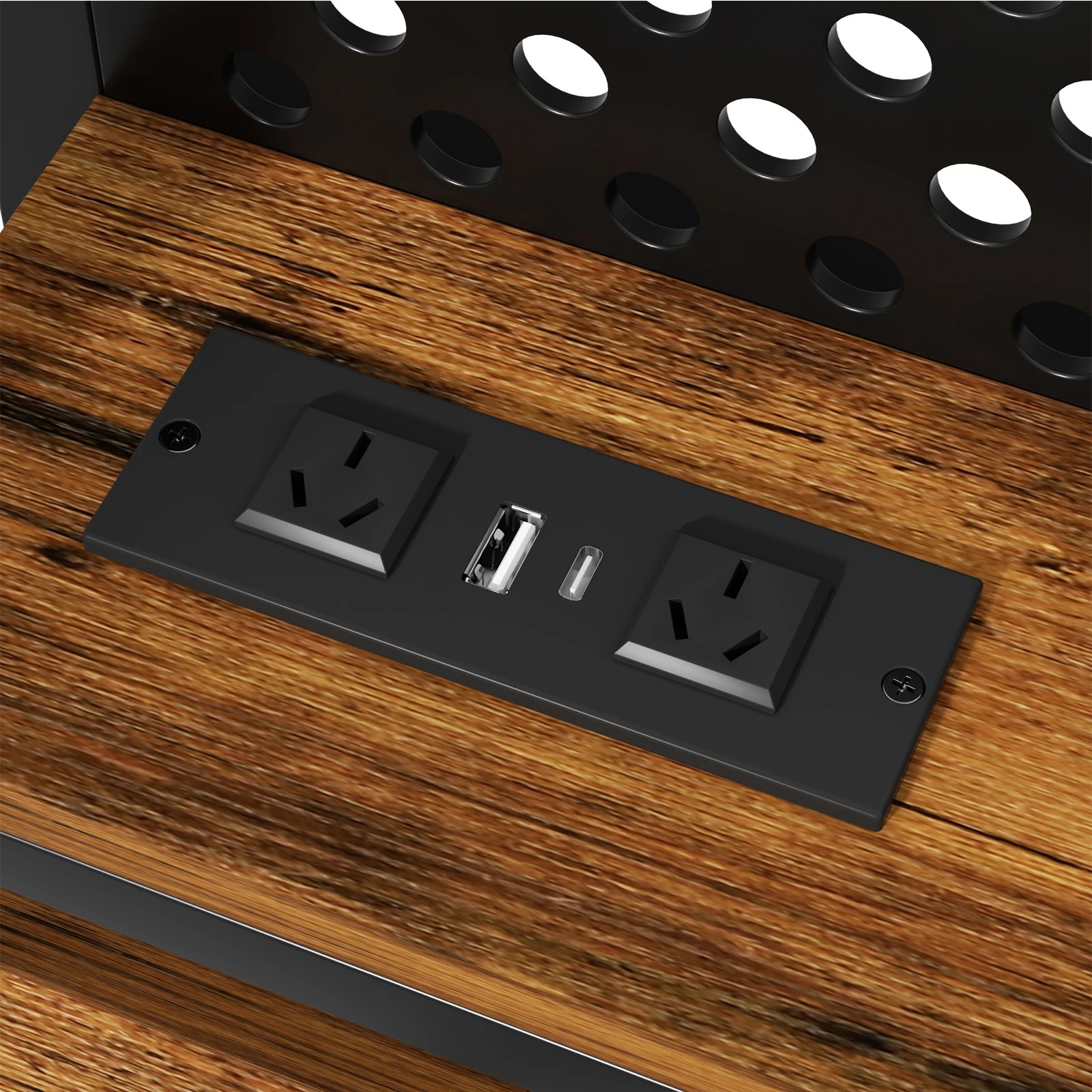 4 Advwin Queen Size LED Bed Frame with Charging and 2 Drawers - Brown, 4 of 9