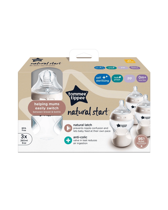 3 Pack Tommee Tippee Natural Start Baby Bottles