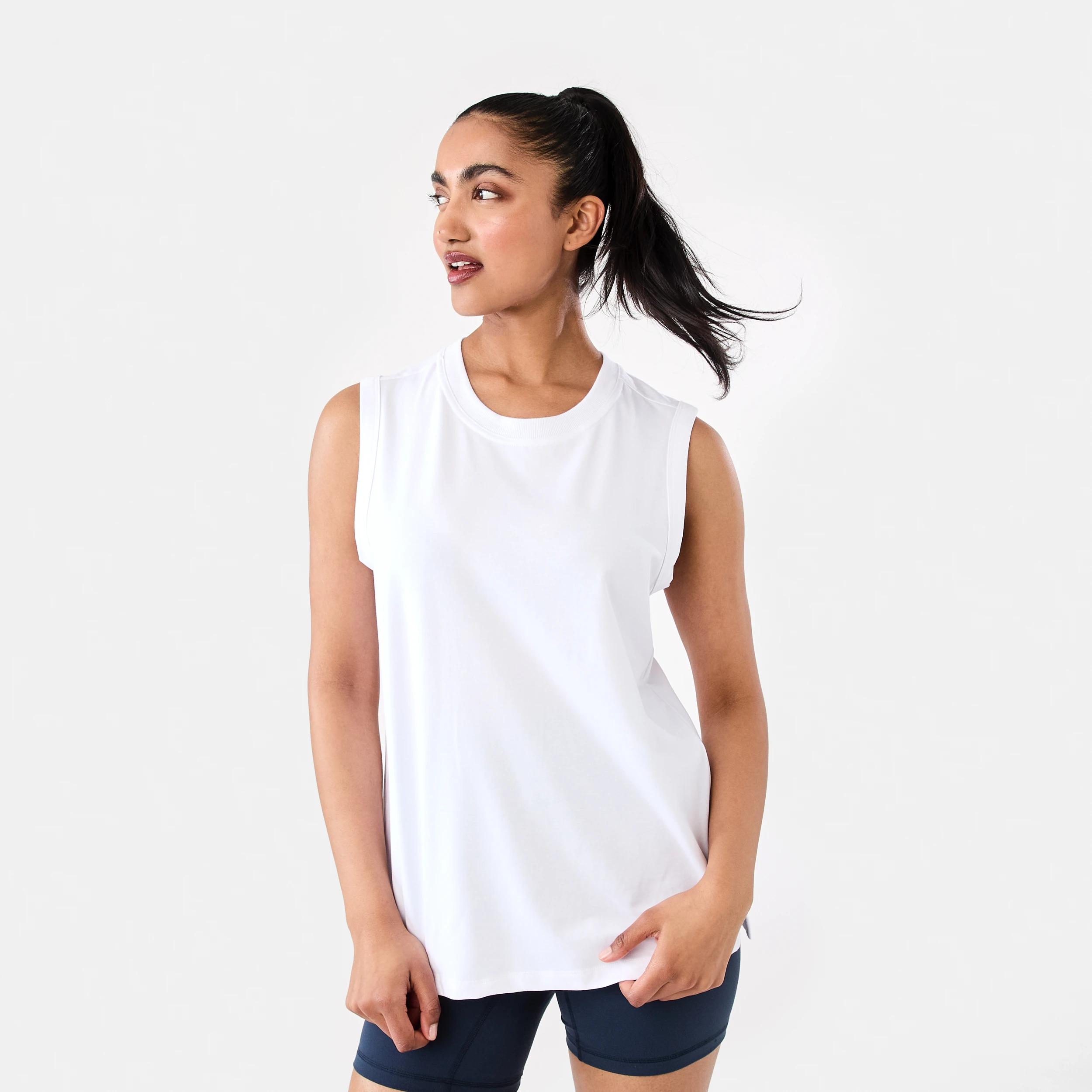 1 Active Womens Muscle Tank White, 1 of 8