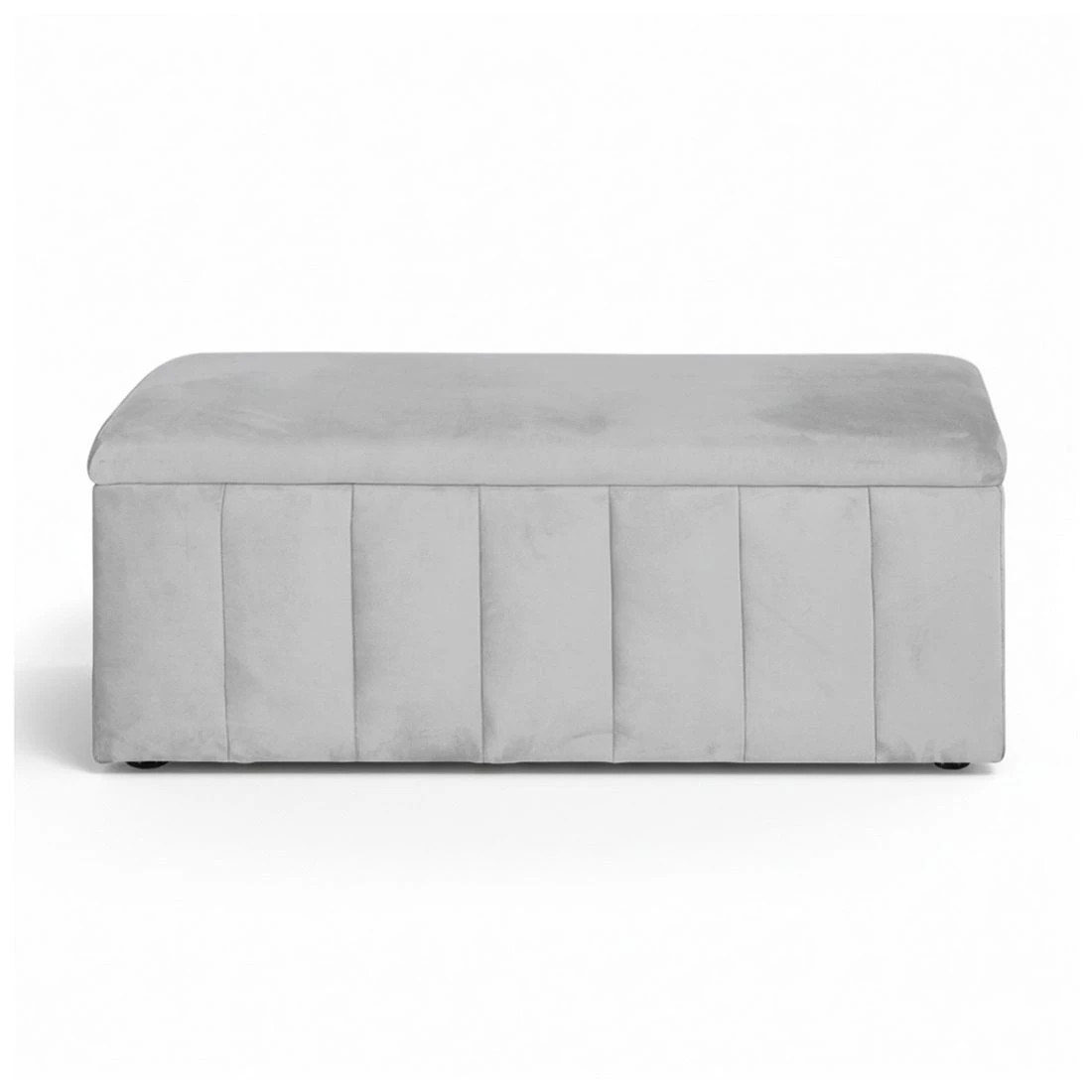 3 Artiss Storage Ottoman Blanket Box Velvet  103cm - Grey, 3 of 6
