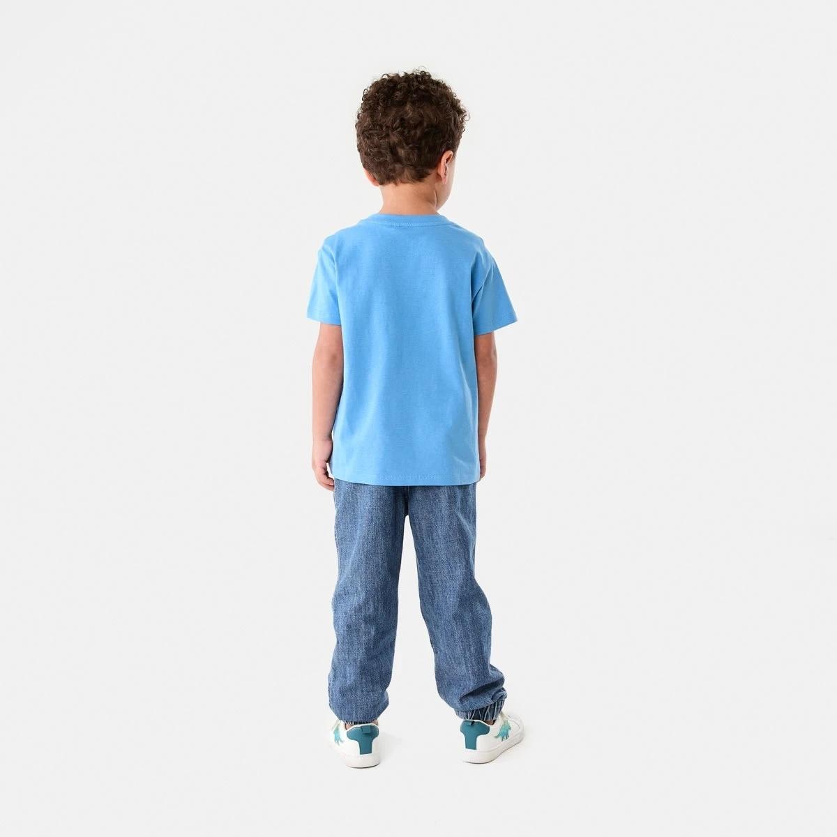 6 Chest Print T-shirt SCRIPT DUDE WASHED BLUE, 6 of 6