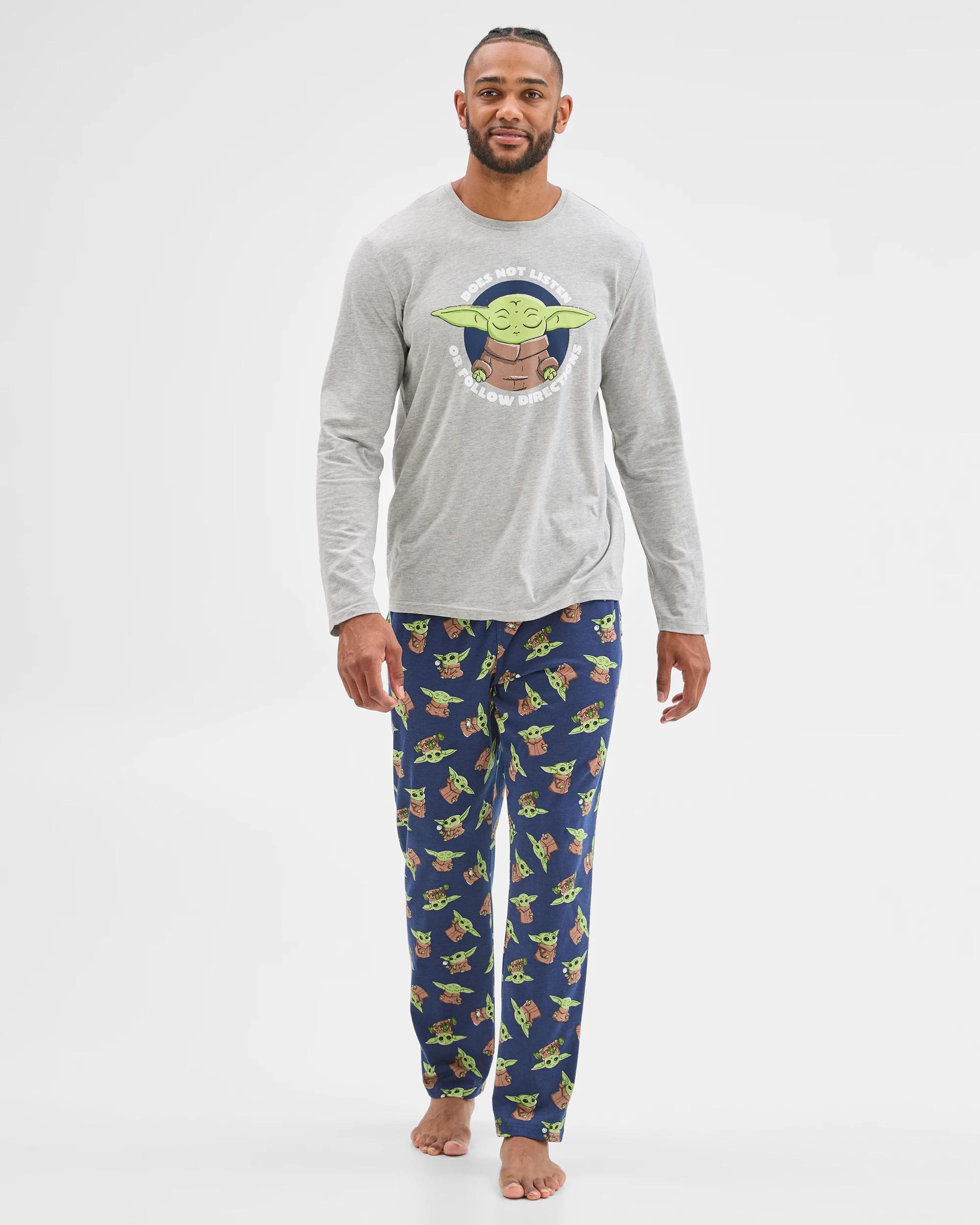 2 Star Wars Grogu Knit Pyjama Set GREY + NAVY, 2 of 6