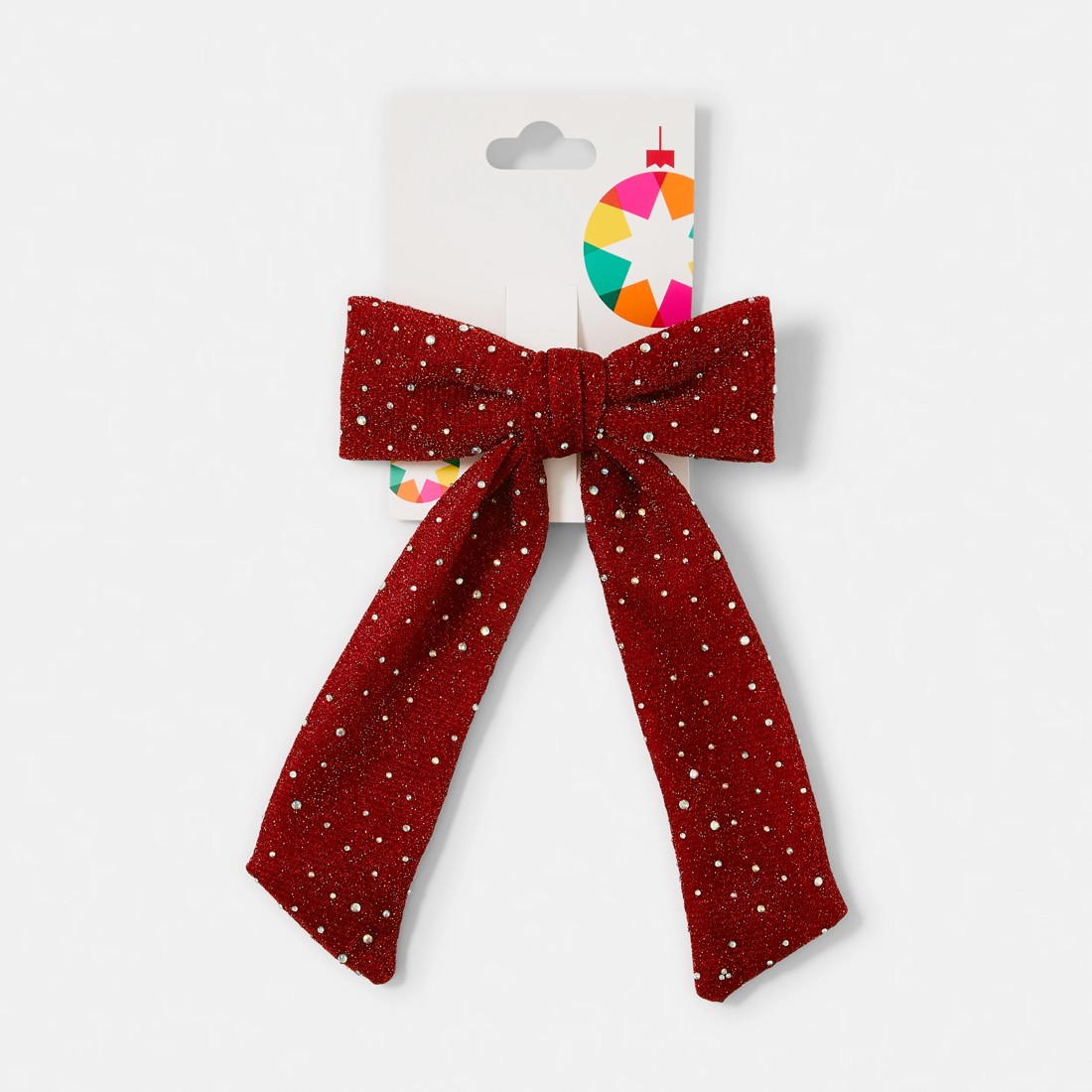 4 Red Christmas Jewel Bow Hair Clip, 4 of 4