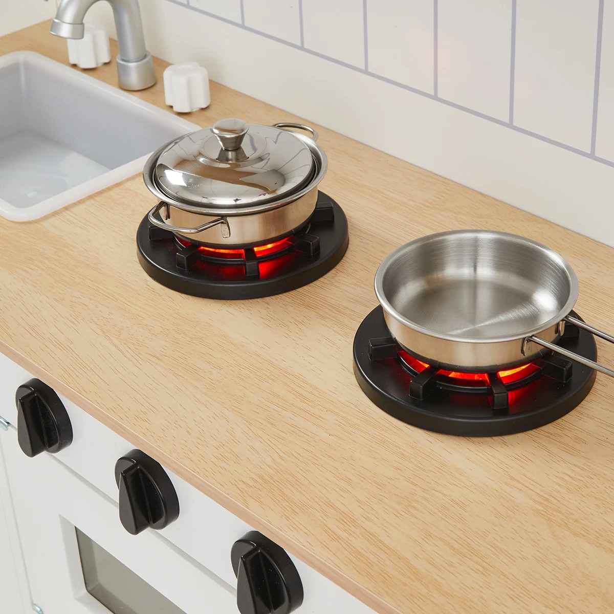 2 7 Piece Wooden Rustic Kitchen Playset, 2 of 10