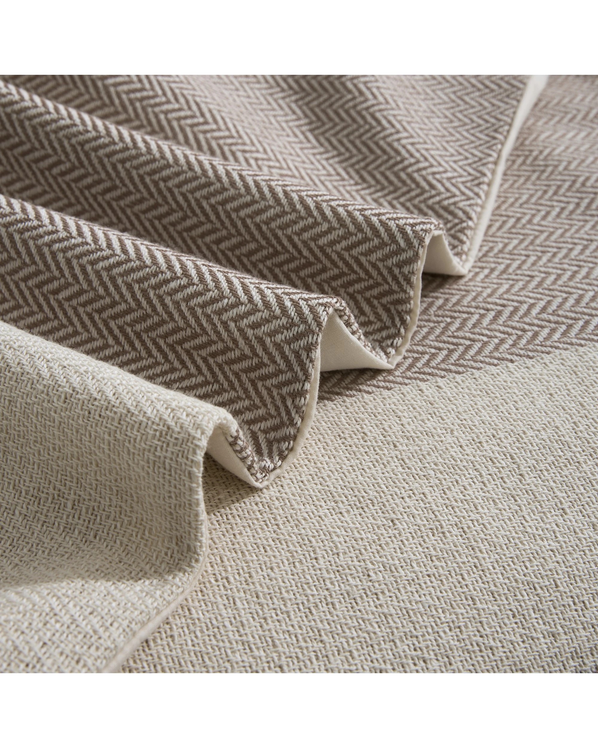 4 Dreamaker 100% Cotton Textured Herringbone Quilt Cover Set - Double Bed - Natural, 4 of 7