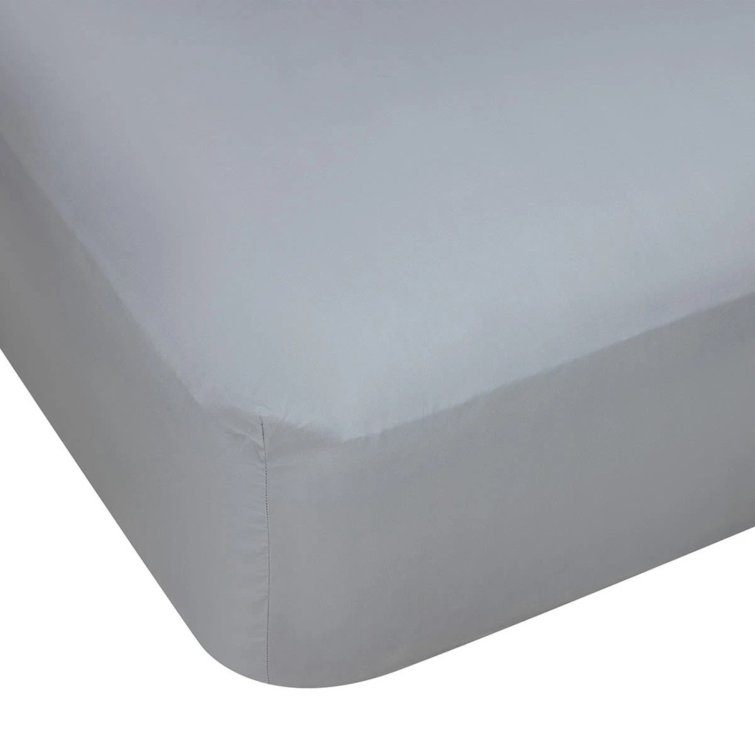 1 250 Thread Count Cotton Rich Fitted Sheet - Single Bed, Grey, 1 of 4