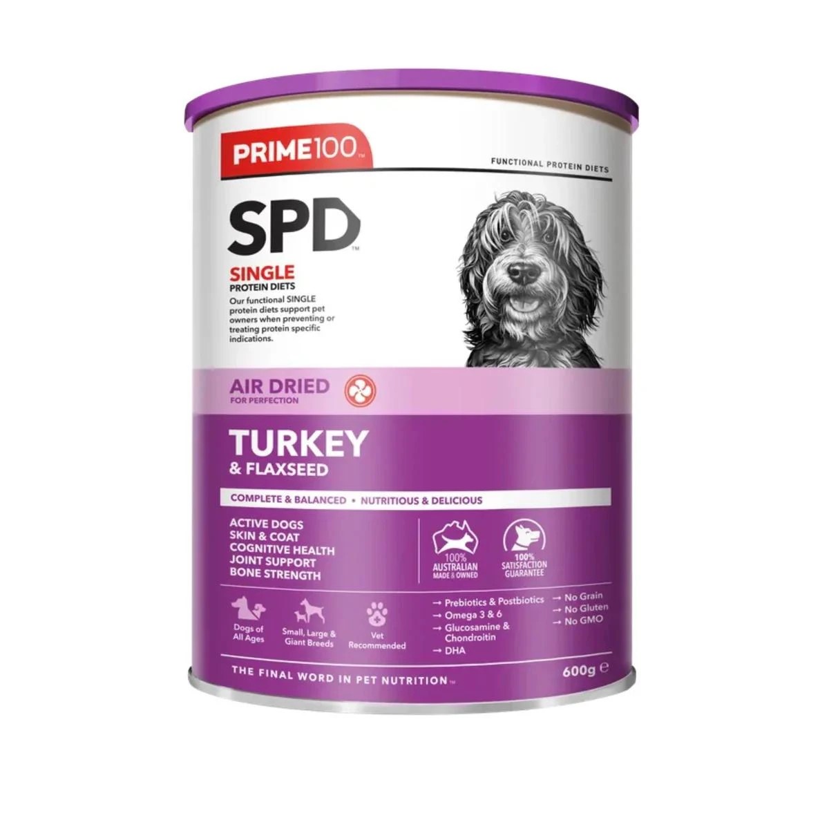 1 Prime 100 Spd Turkey & Flaxseed Air Dried 600g, 1 of 2