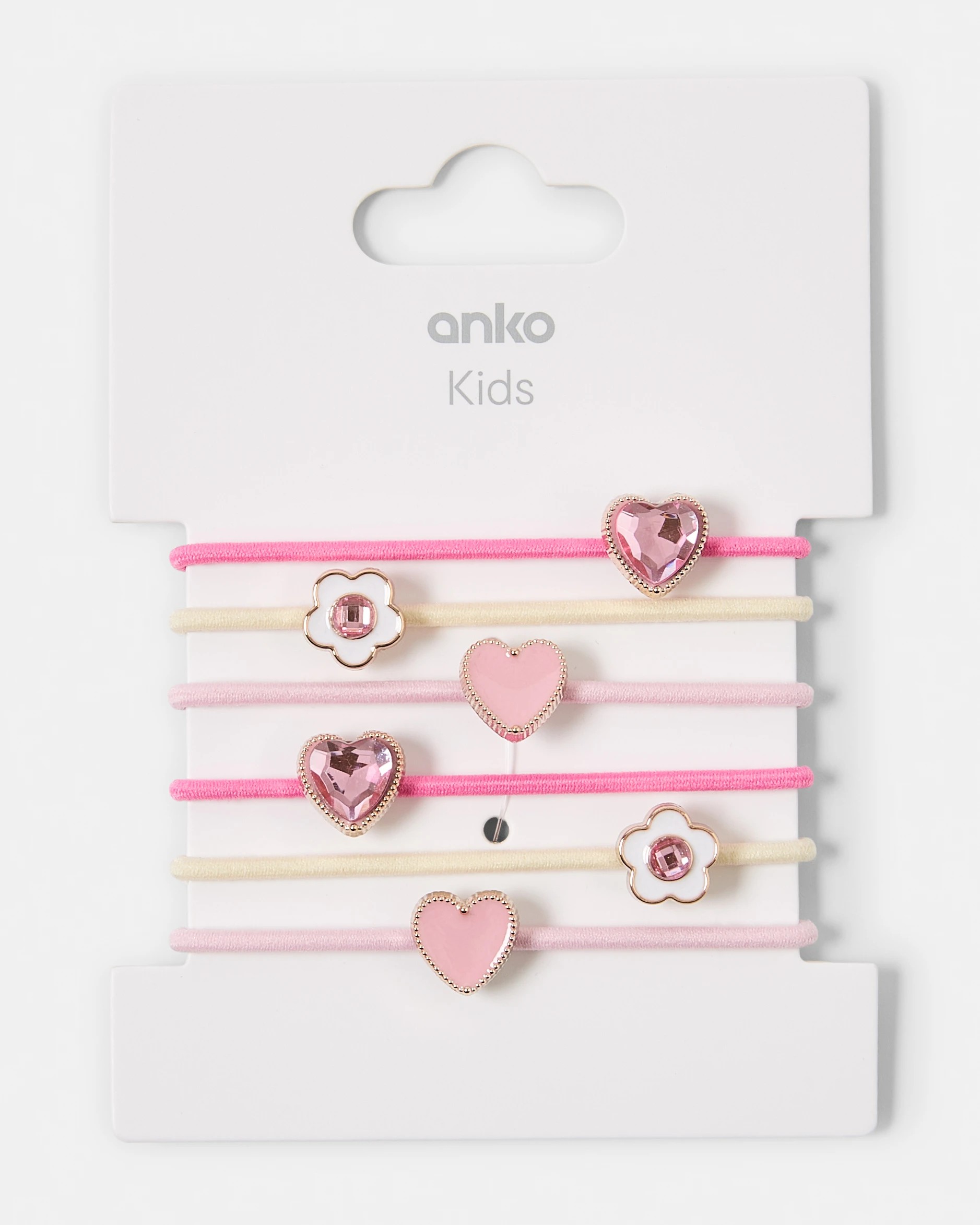 3 6 Pack Heart and Flower Hair Ties, 3 of 3