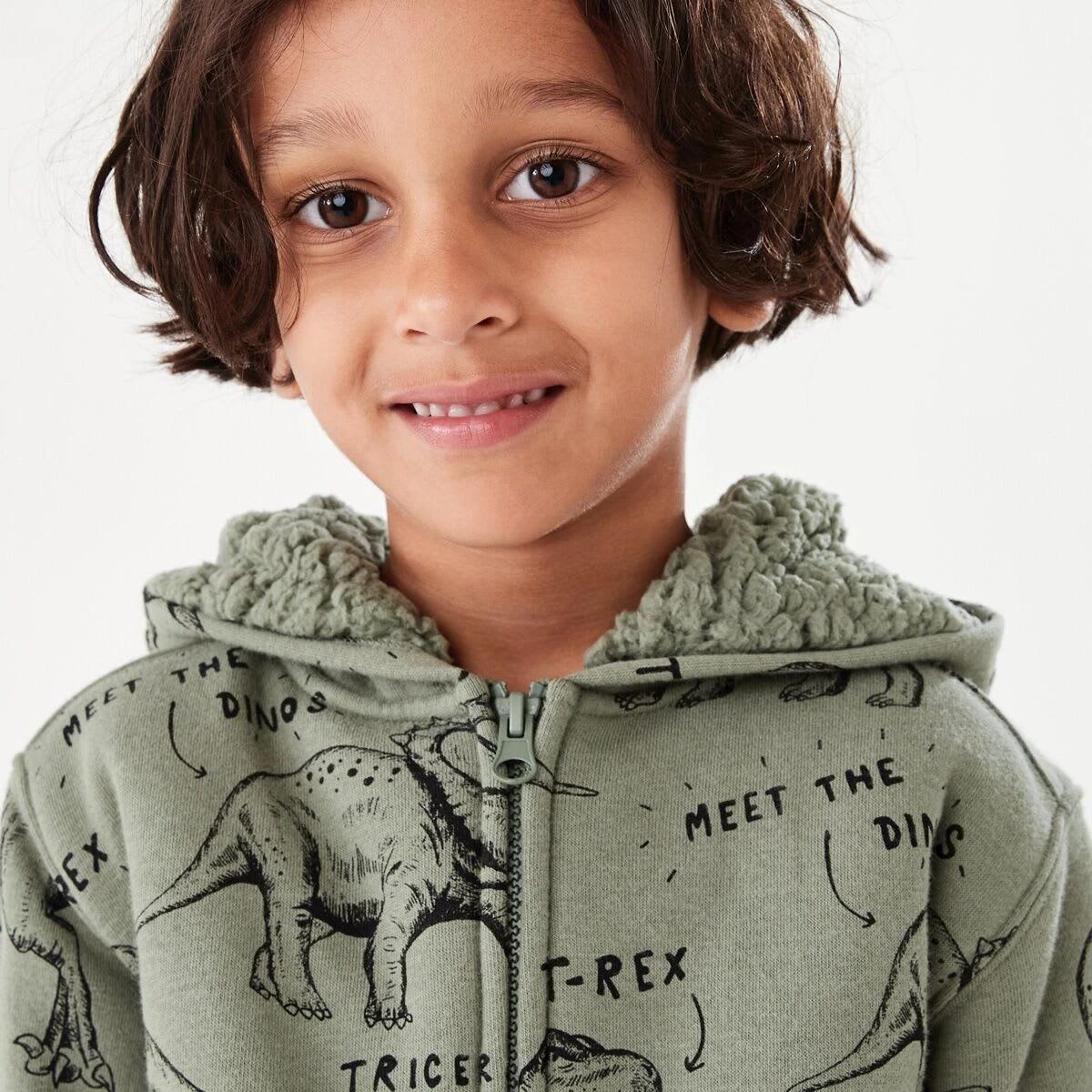 4 Sherpa Lined Hoodie Grn Dino, 4 of 10
