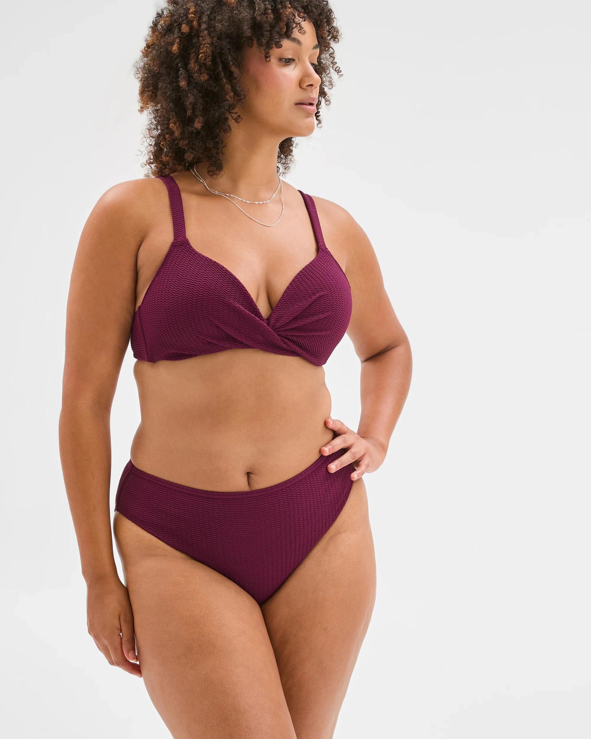 8 Target Woman Resort Crinkle Twist Swim Bikini Top DEEP PLUM, 8 of 10