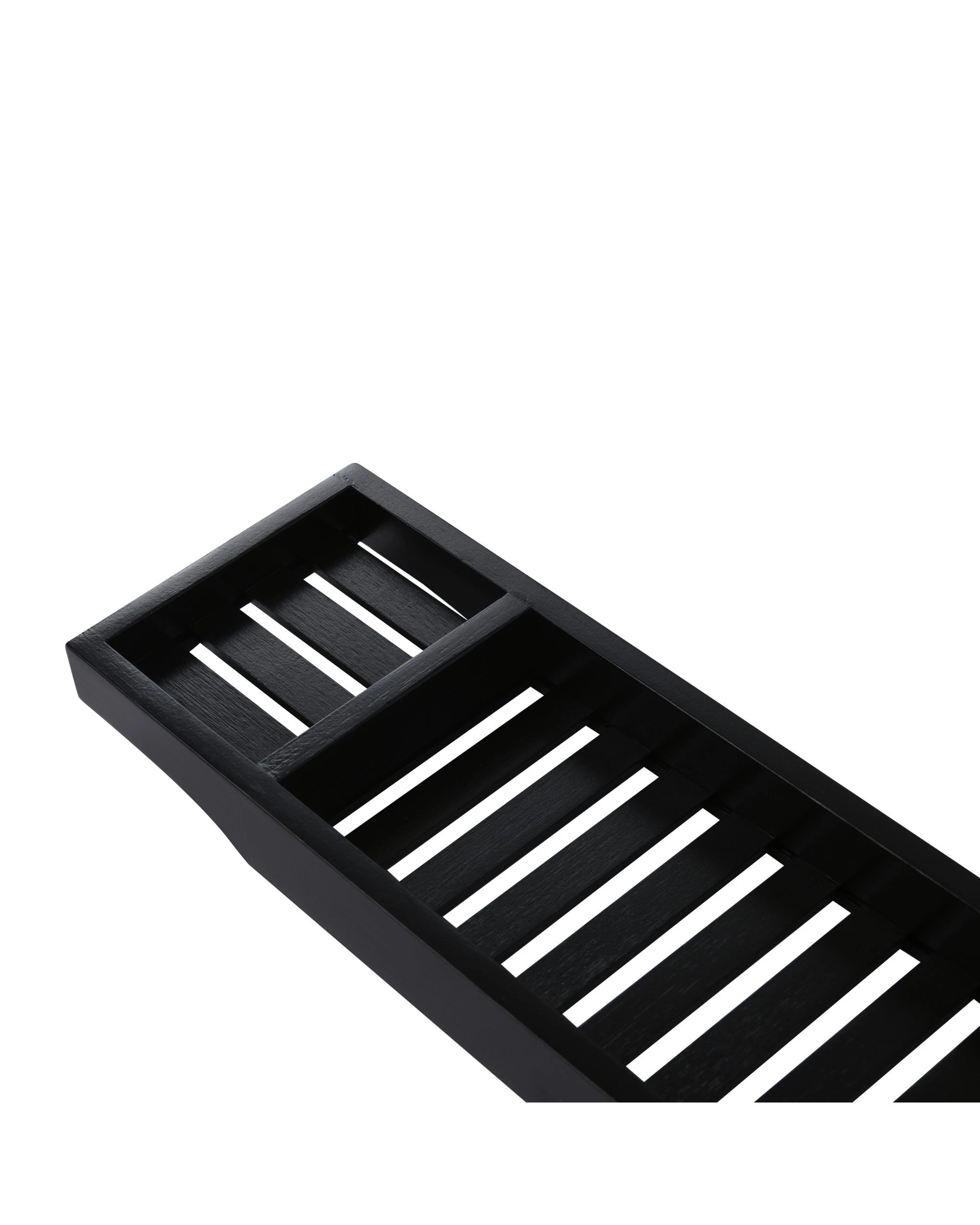 5 Cadence & Co. Essential Bamboo Bath Caddy 70x15x4.5cm - Black, 5 of 6