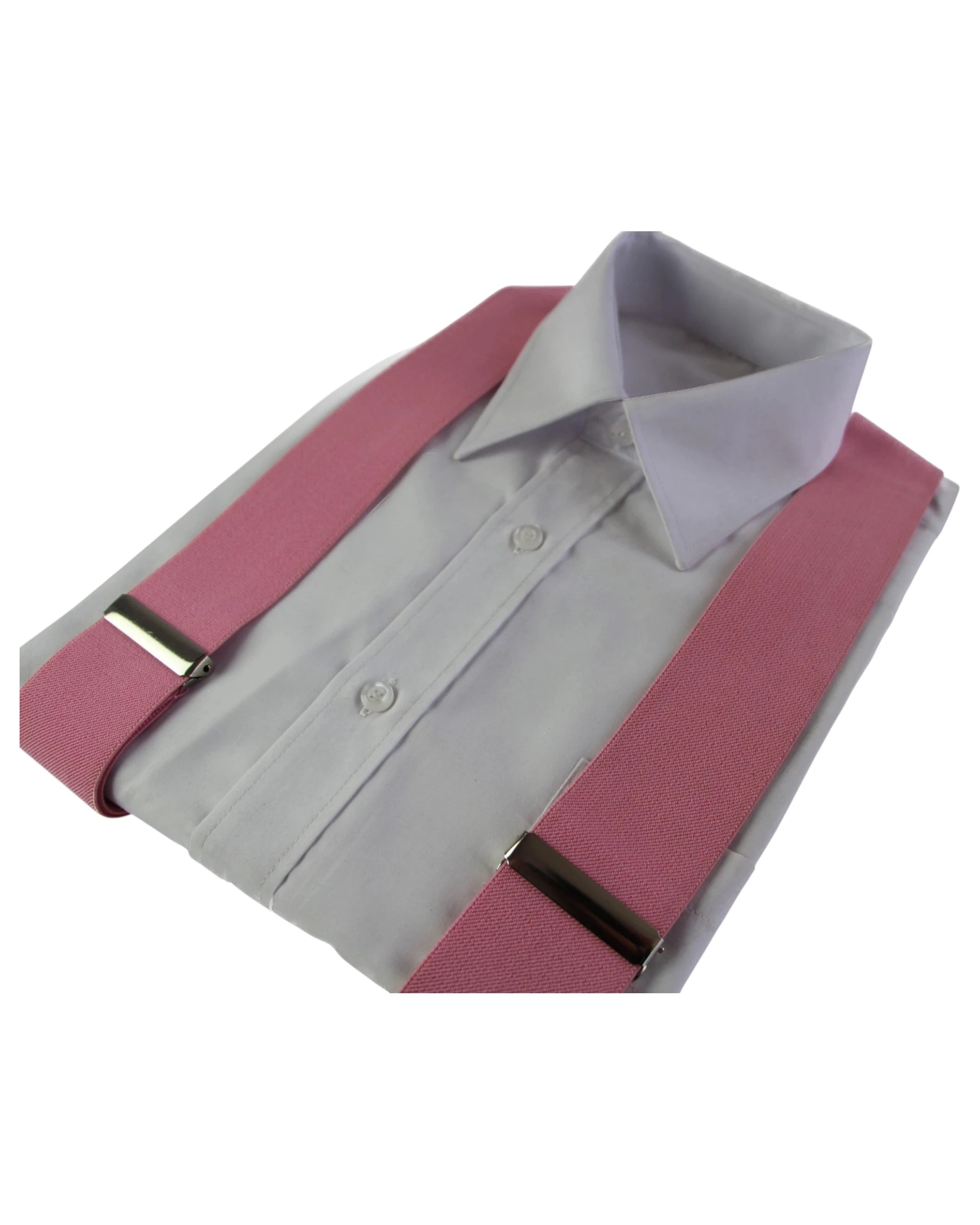2 Zasel Mens Extra Wide Heavy Duty Adjustable 120cm Baby Pink Suspenders - Pink, 2 of 4