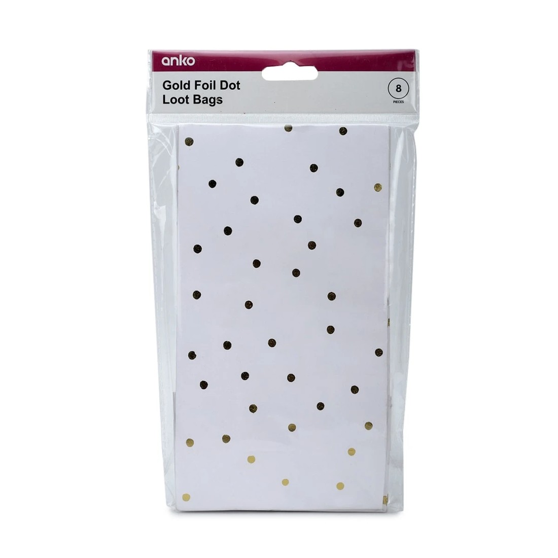 7 8 Piece Gold Foil Dot Loot Bags, 7 of 7